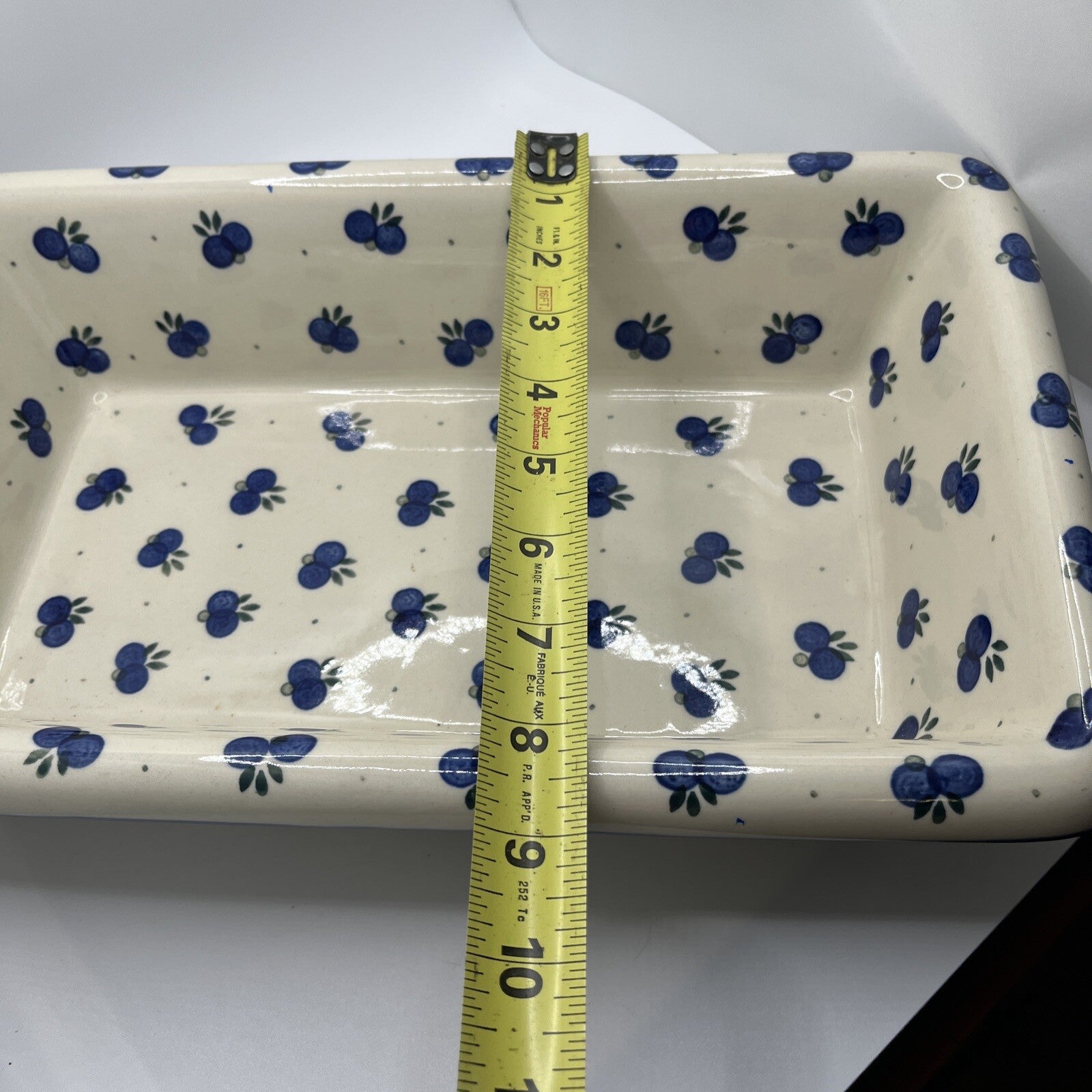 Wild Blueberry Polish Pottery Loaf Baker 14” X 8”