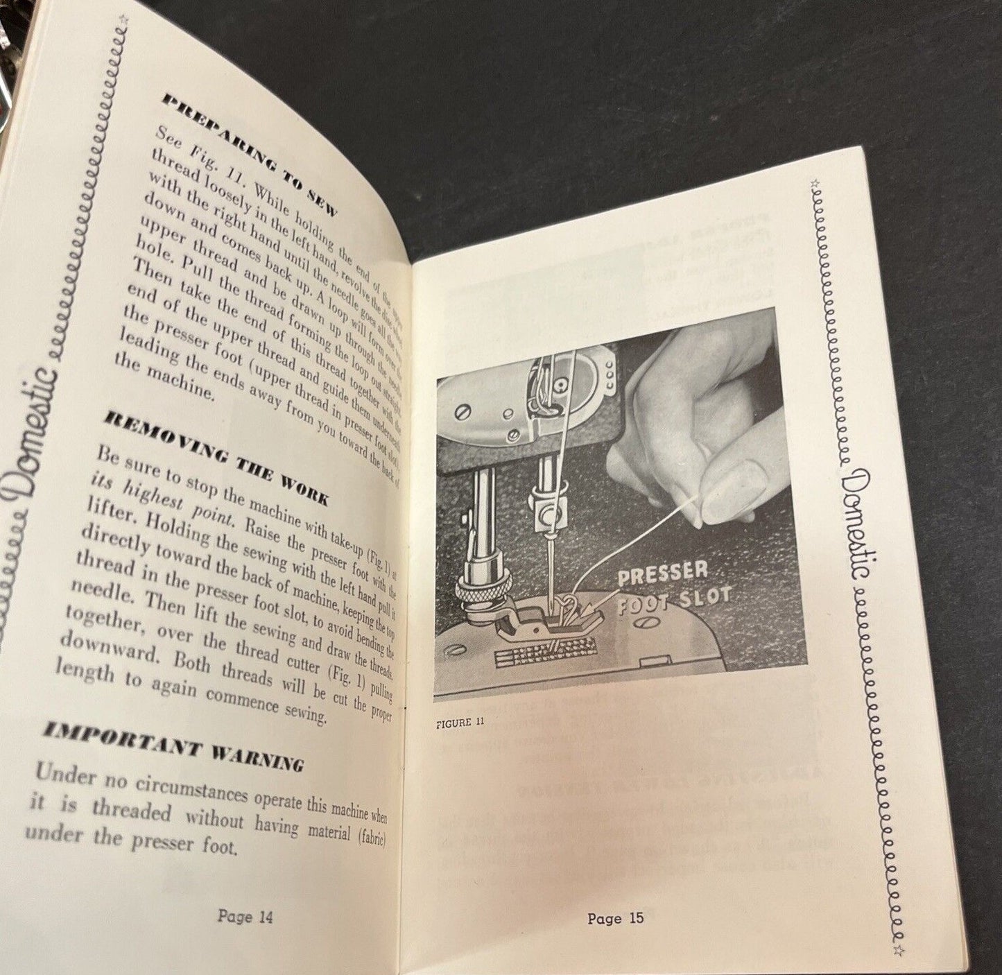 1947 DOMESTIC SEWING Handbook Domestic Sewing Machine Company Manual Spiral #2