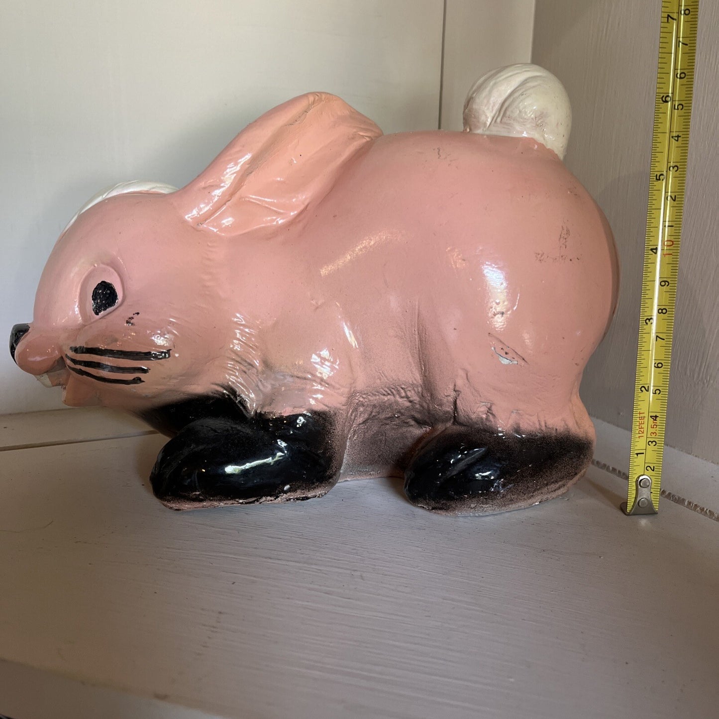 VTG CHALKWARE PINK Easter BUNNY/Rabbitt BANK/CARNIVAL PRIZE