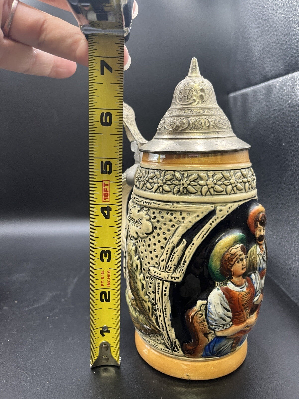 Vintage Original Thewalt Beer Stein Western Germany Pewter Lid 1 Ltr