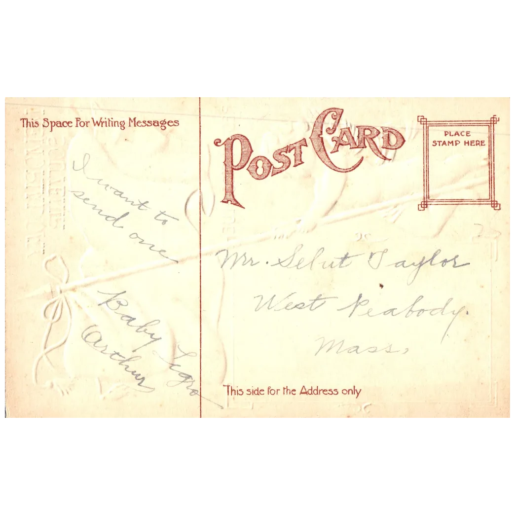 Memorial Day Souvenir Red White & Blue American Flag Vintage Patriotic Postcard