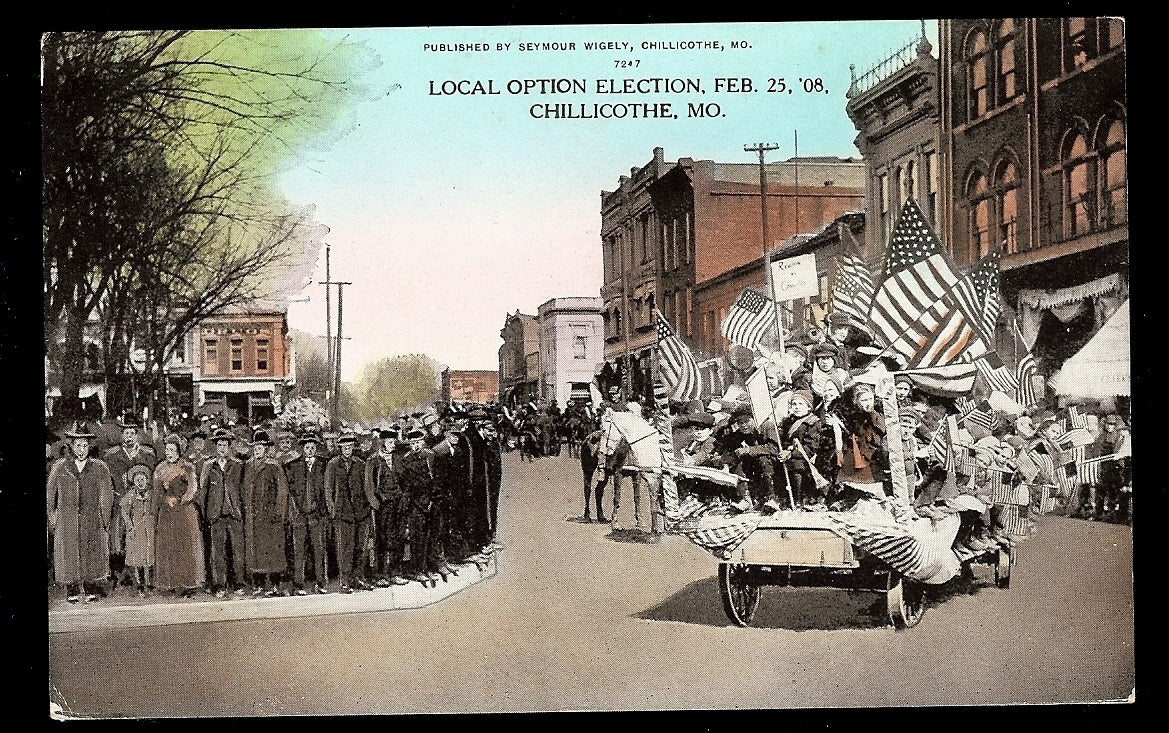 Option Election Feb 25 '08 Patriotic Flags Parade Chillicothe MO Missouri