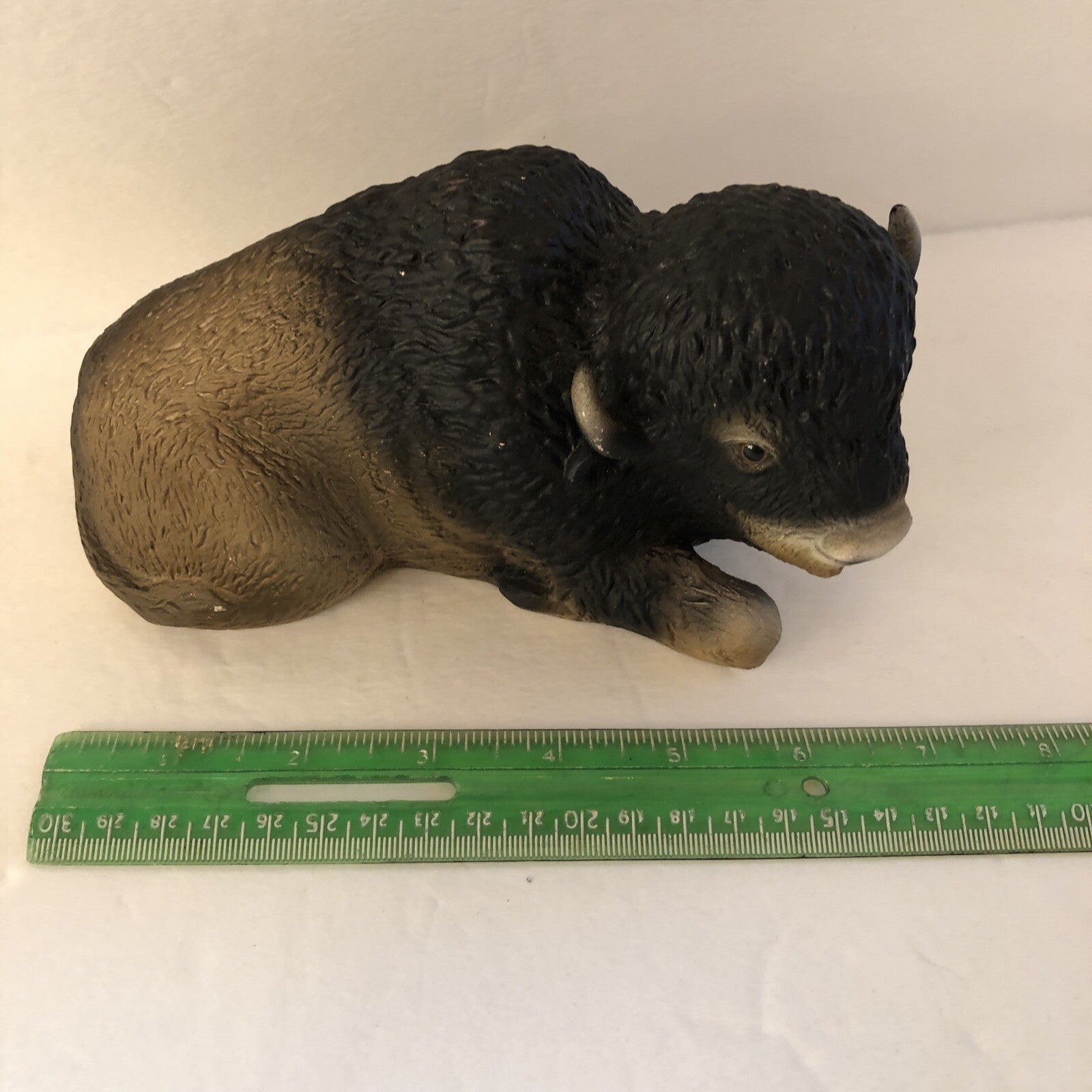 Bison Buffalo Laying Down 7" x 4" x 3" Western Americana Figurine Statue