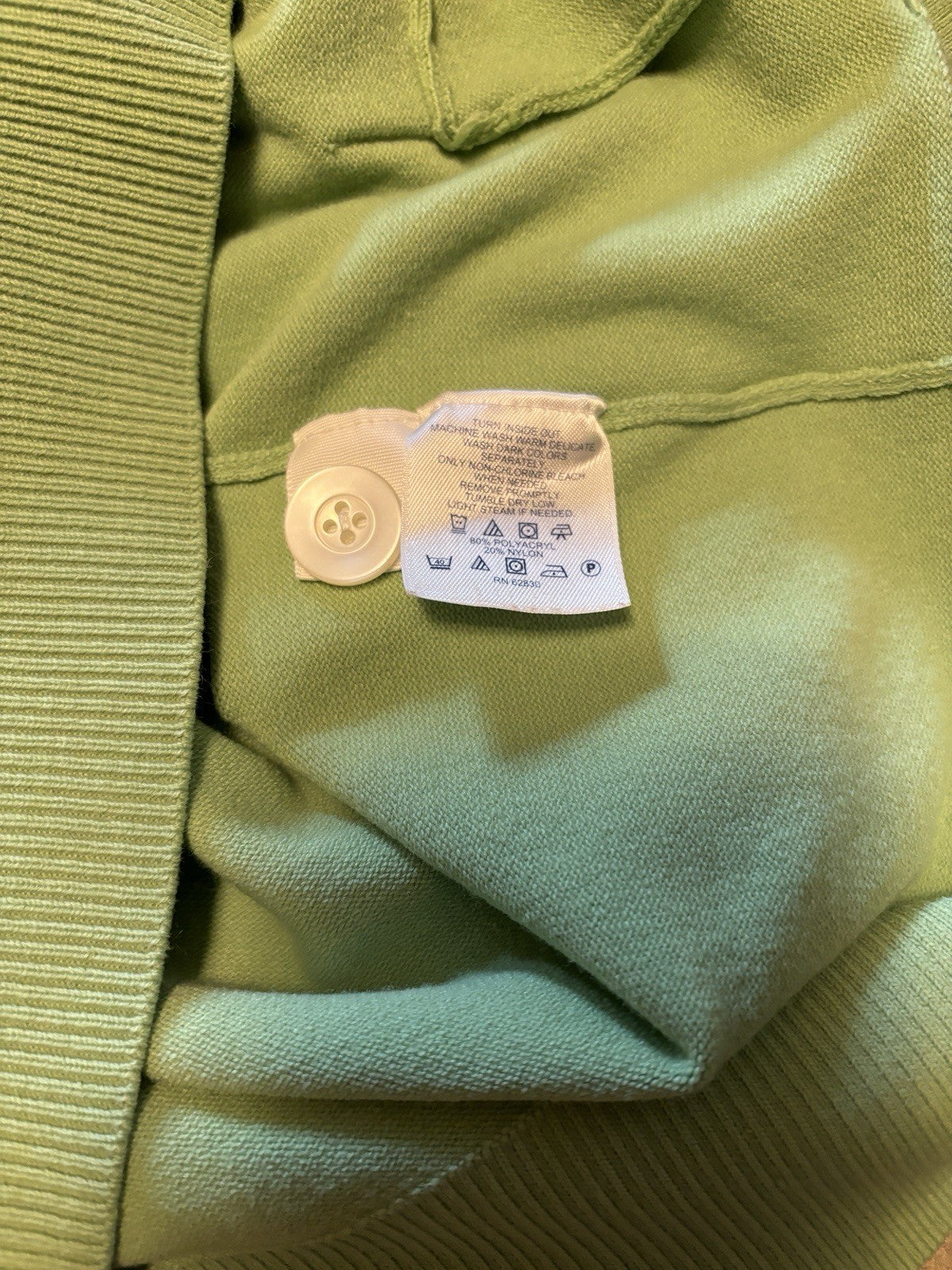 GSK Womens Mint Green 6 Button Up Sweater Cardigan Lands End Size Large