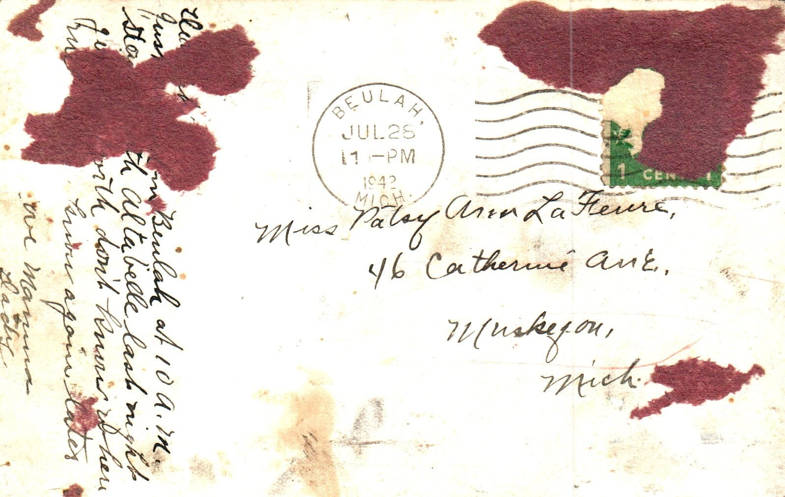 White Birch at Round Lake in Curtis Michigan Mich Postcard