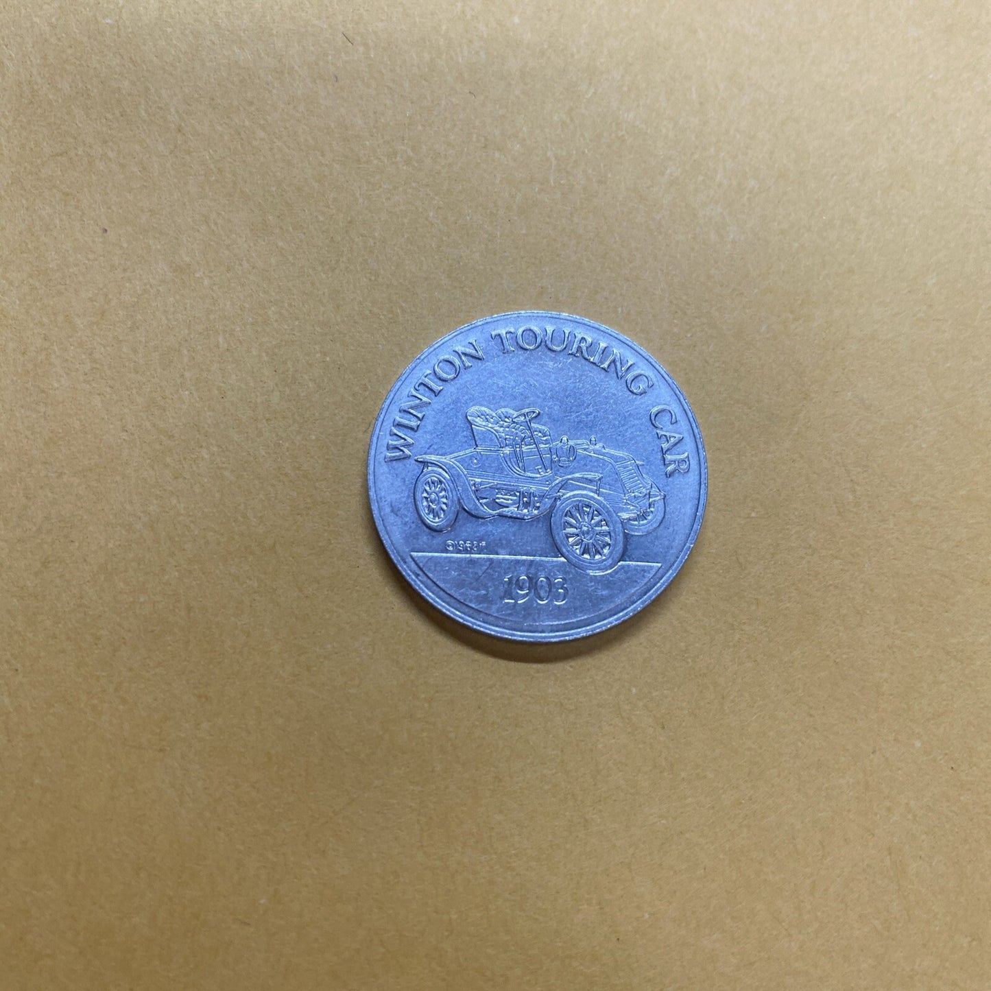 1903 Winton Touring Car Sunoco Oil Commemorative Token Antique Coin Franklin Min