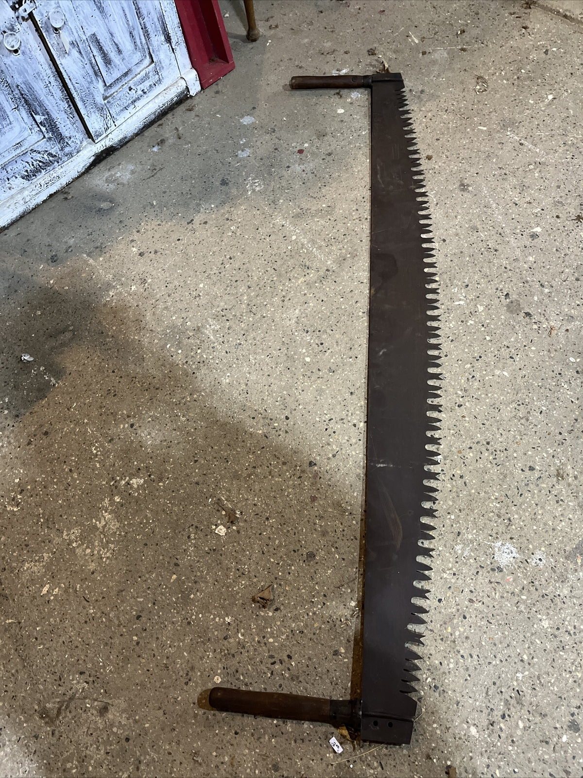 Antique Crosscut 2 Man Logging Saw 66" - Wide blade, Primitive Tool