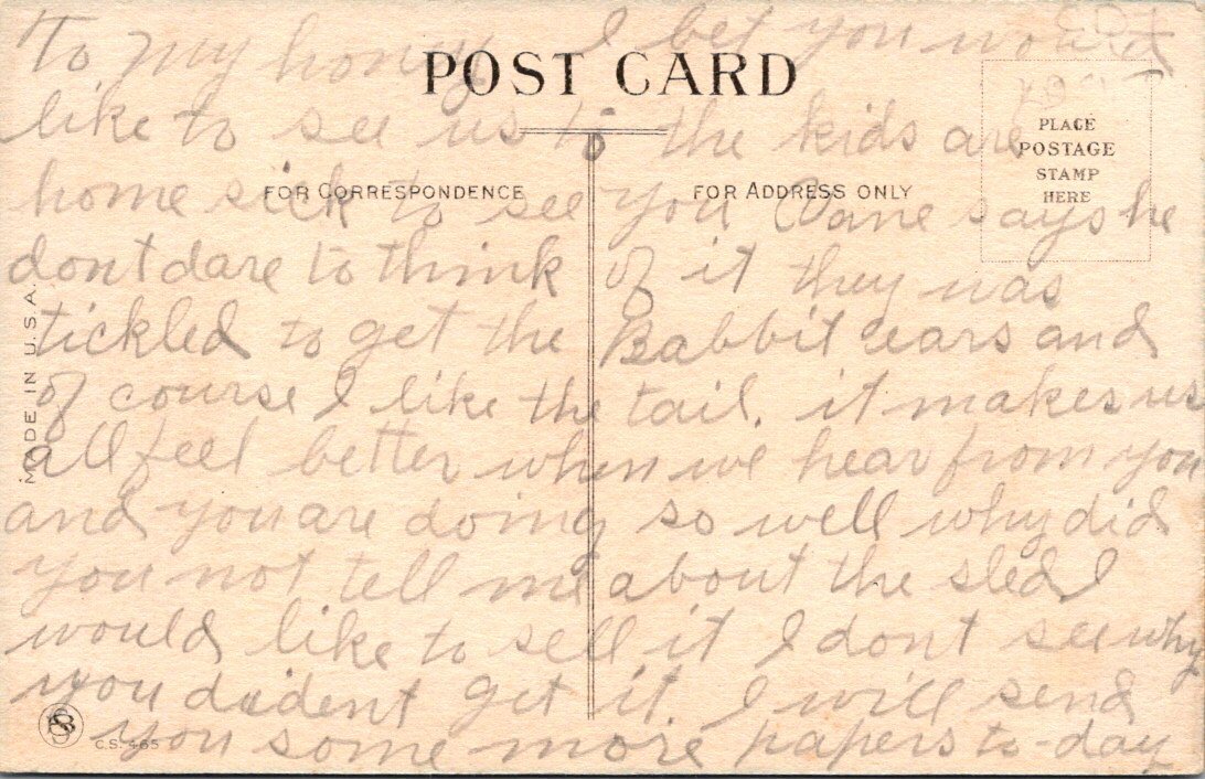 Dutch Girl Write Letter Heine Wooden Shoes Children Postcard