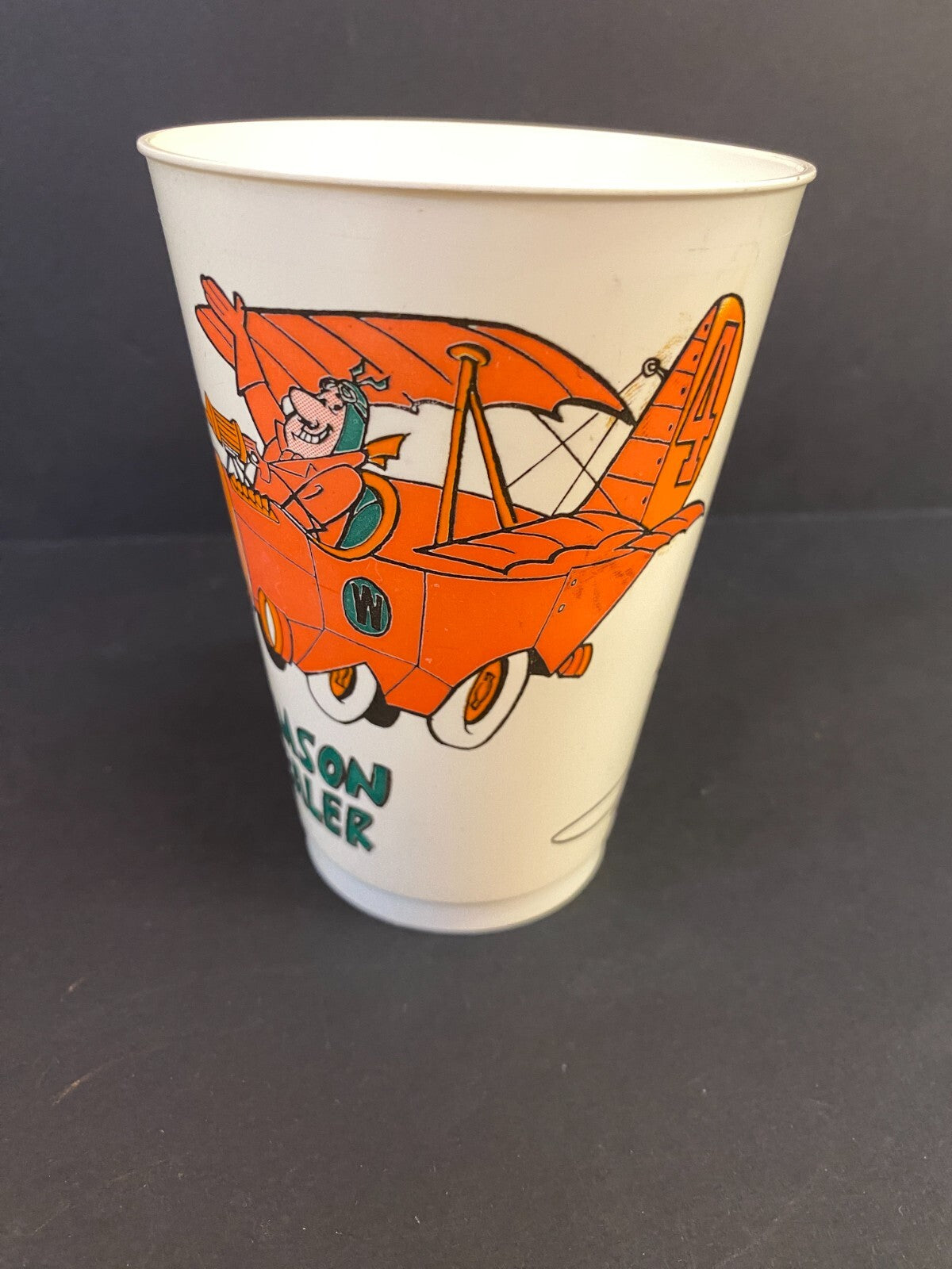 Vintage 1976 7/11 Plastic Slurpee Cup Cartoon Series "The Crimson Hayballer"