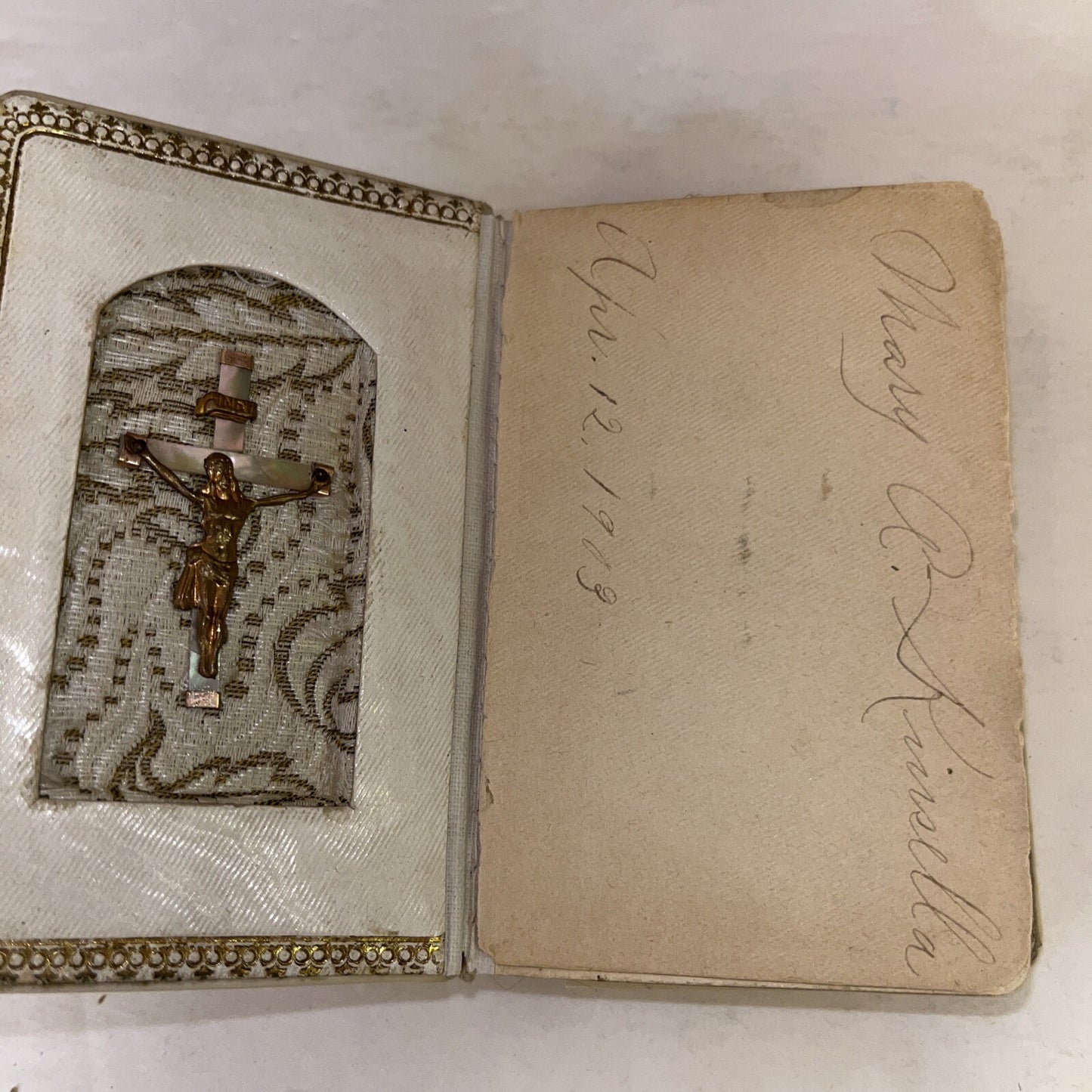 Antique 1903 Little Key of Heaven Collection of Prayers Book Pocket Size Vintage