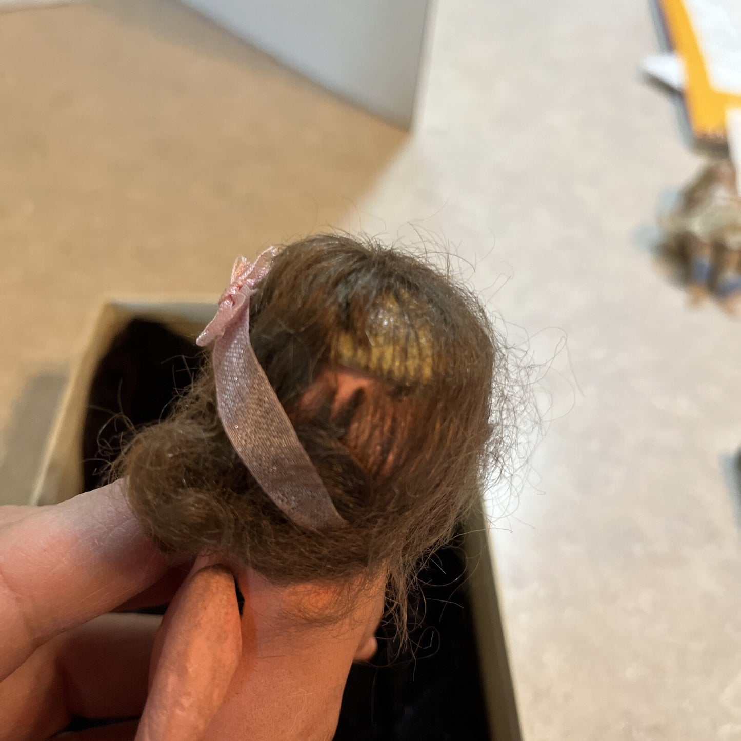 Antique 1920s Child Girl Bisque Dollhouse Doll- All original