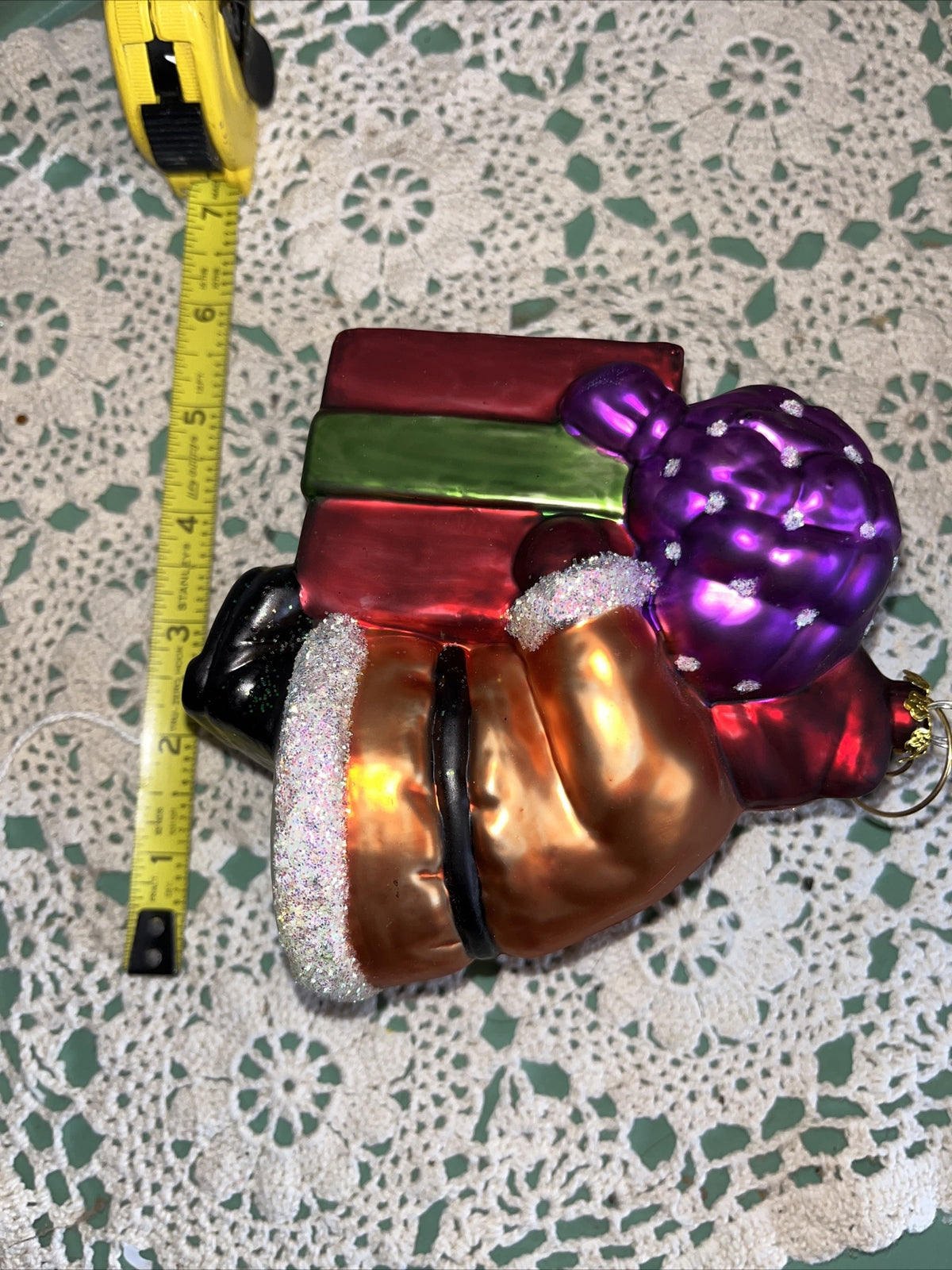 Vintage Santa Mercury Glass Christmas Ornament