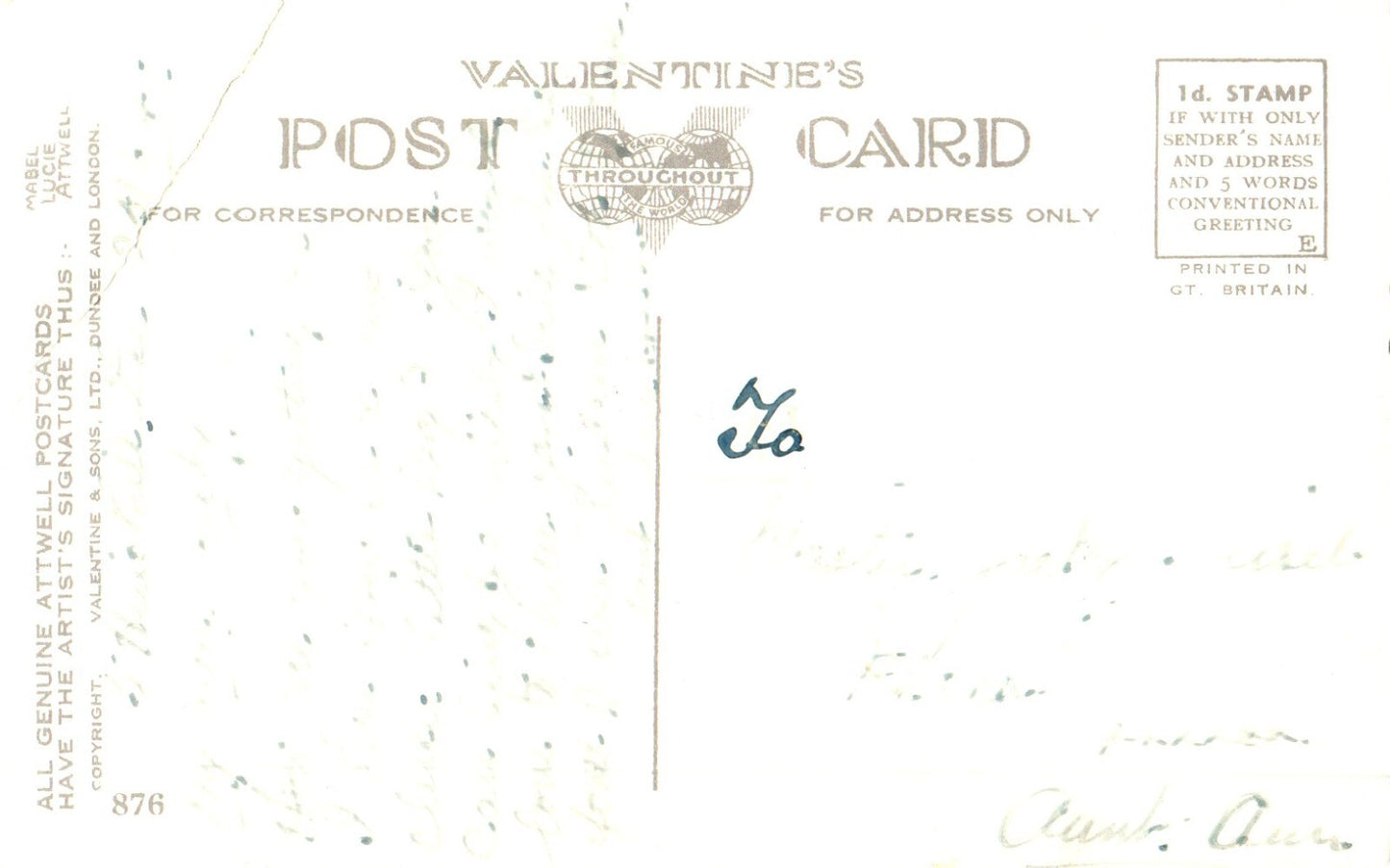 The Sun is Out Mrs Smiler Begs Artist Signed Mabel Lucie Attwell #876