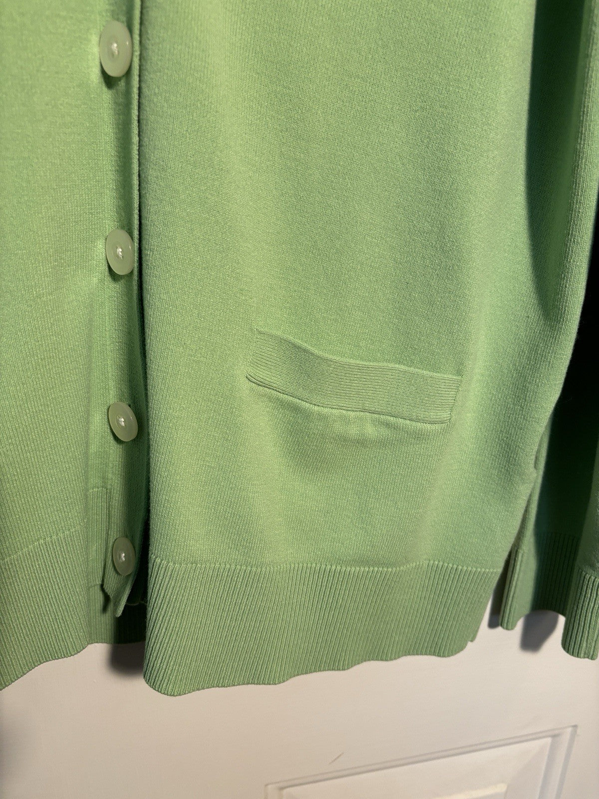 GSK Womens Mint Green 6 Button Up Sweater Cardigan Lands End Size Large