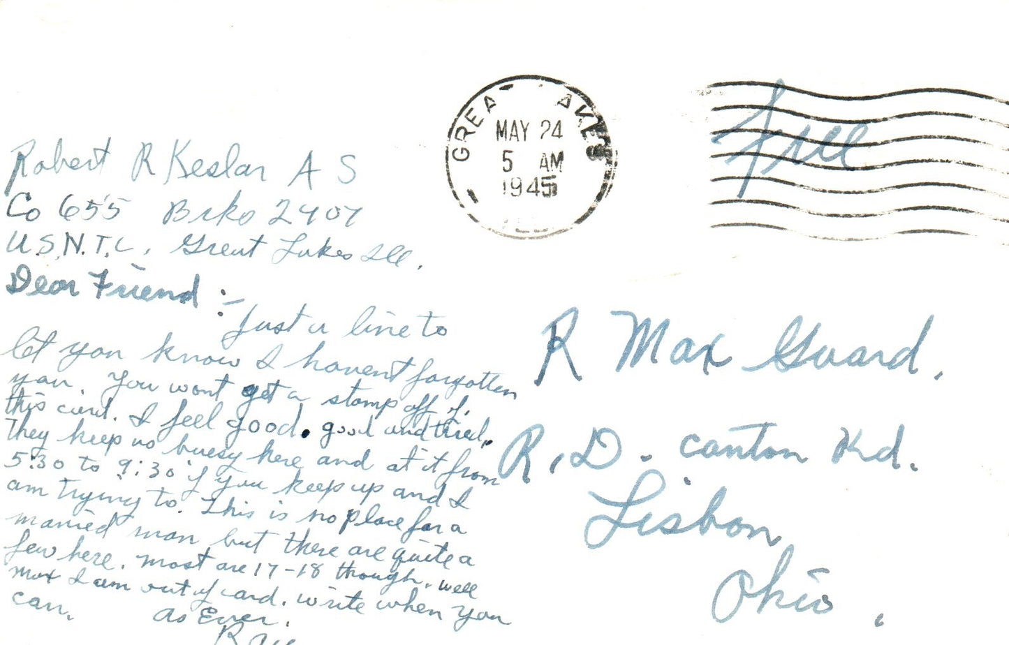 Martin PBM-3 Mariner Vintage Real Photo Airplane Postcard