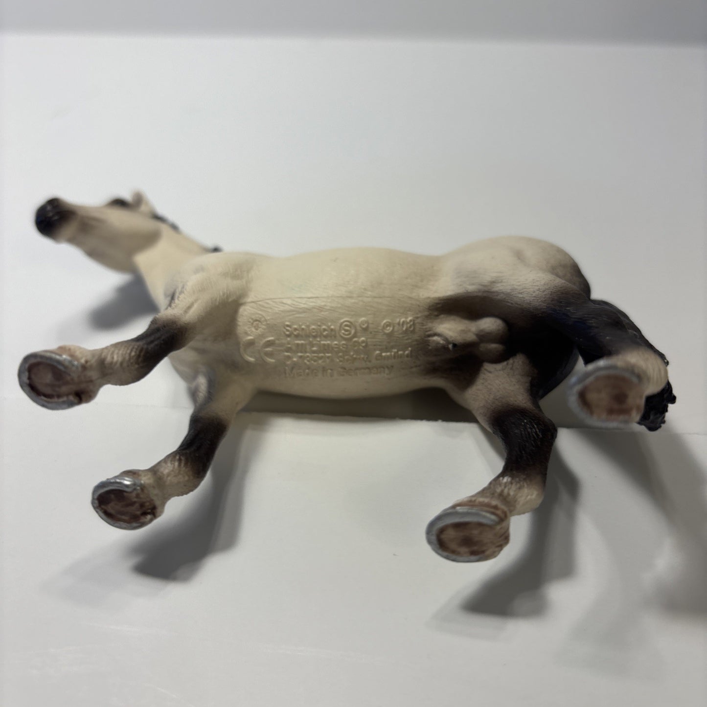 2008 Schleich White Hanoverian Stallion Black Mane Horse Toy Retired