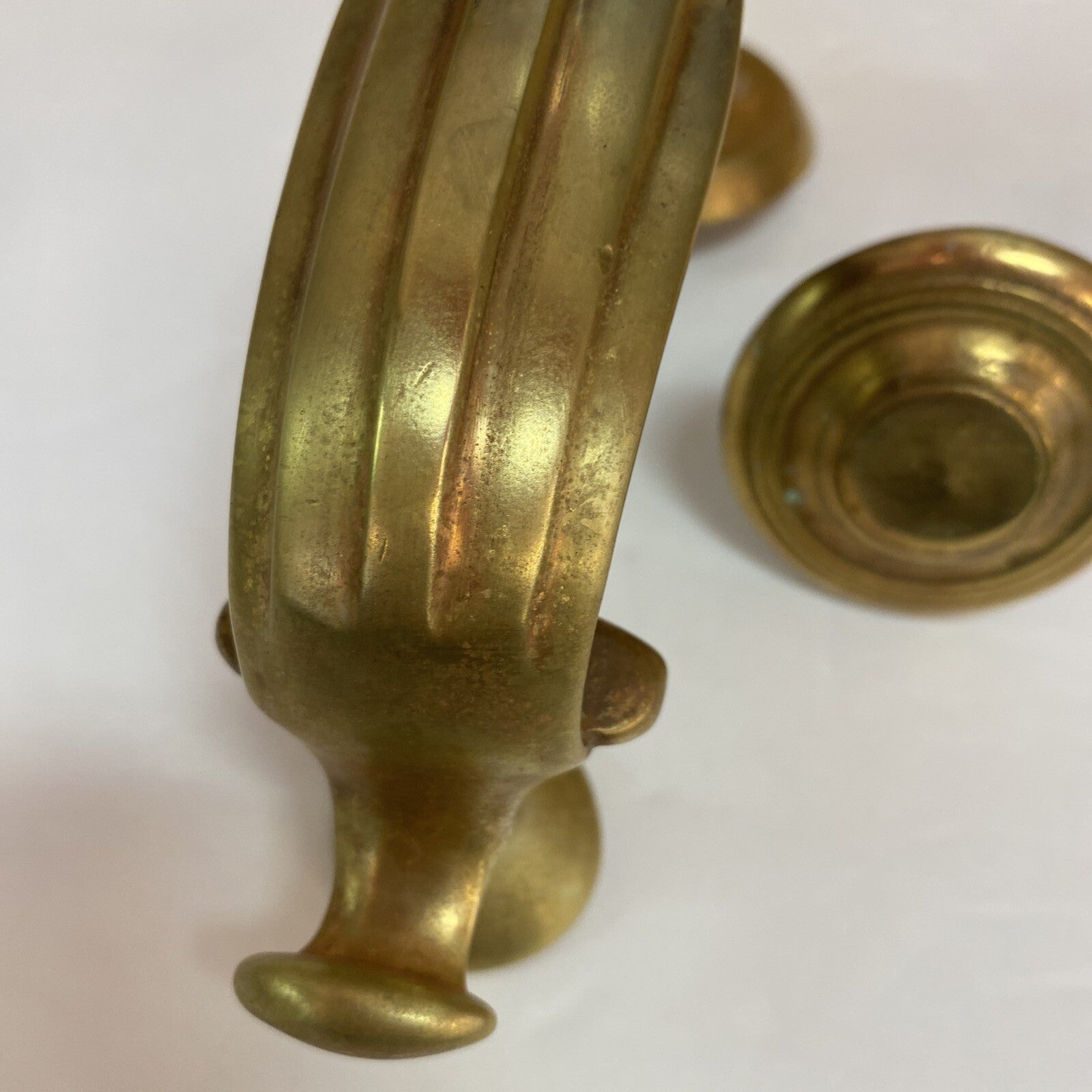 3 PC Vintage Sold Brass Harvin Door Knocker 8.5" TALL with Patina