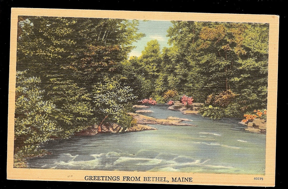 Greetings from Bethel Maine ME Postcard