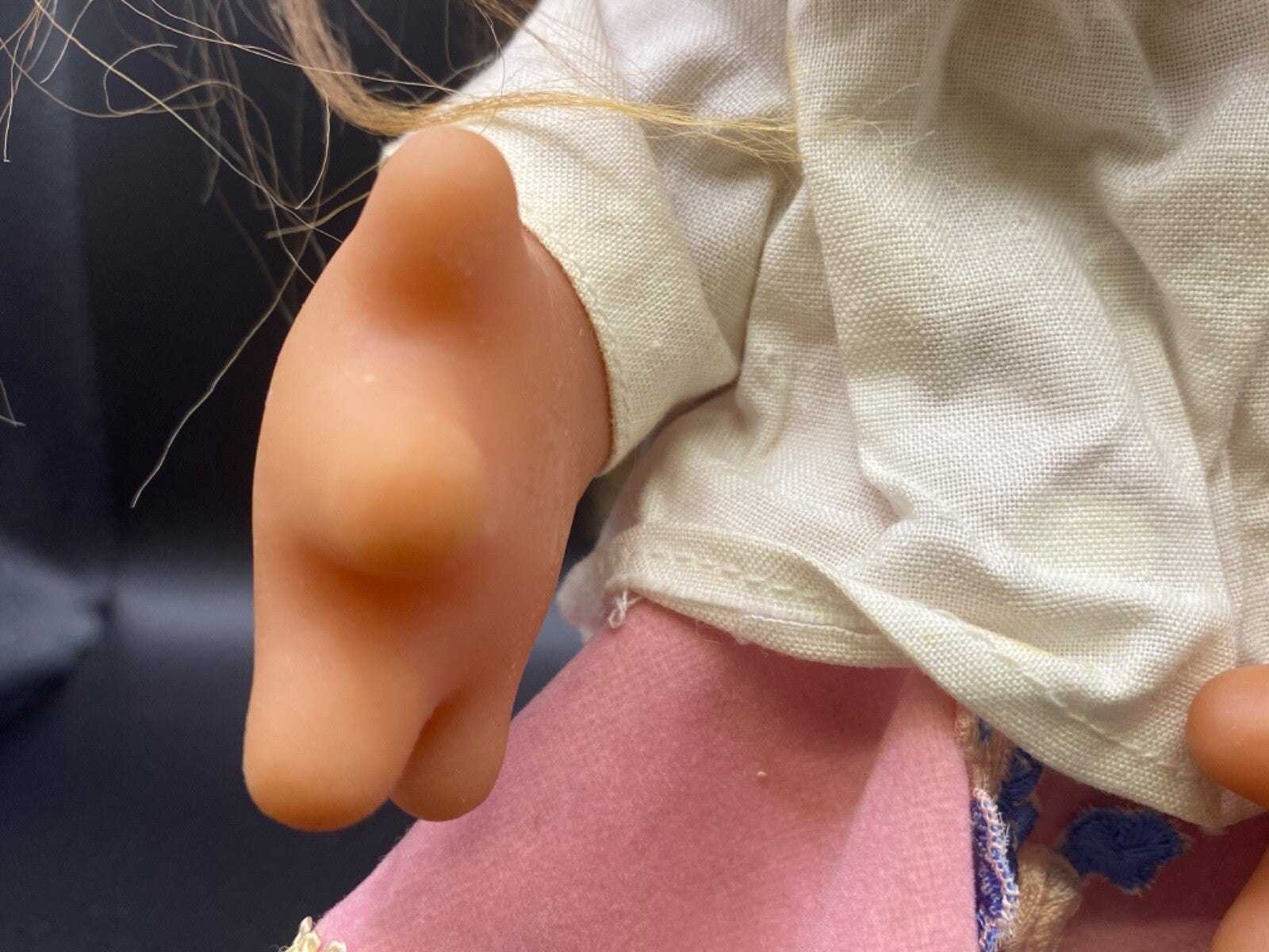 1977 Vintage Thomas Dam Troll Doll 9" Norfin Girl Pink Poodle Skirt & white top