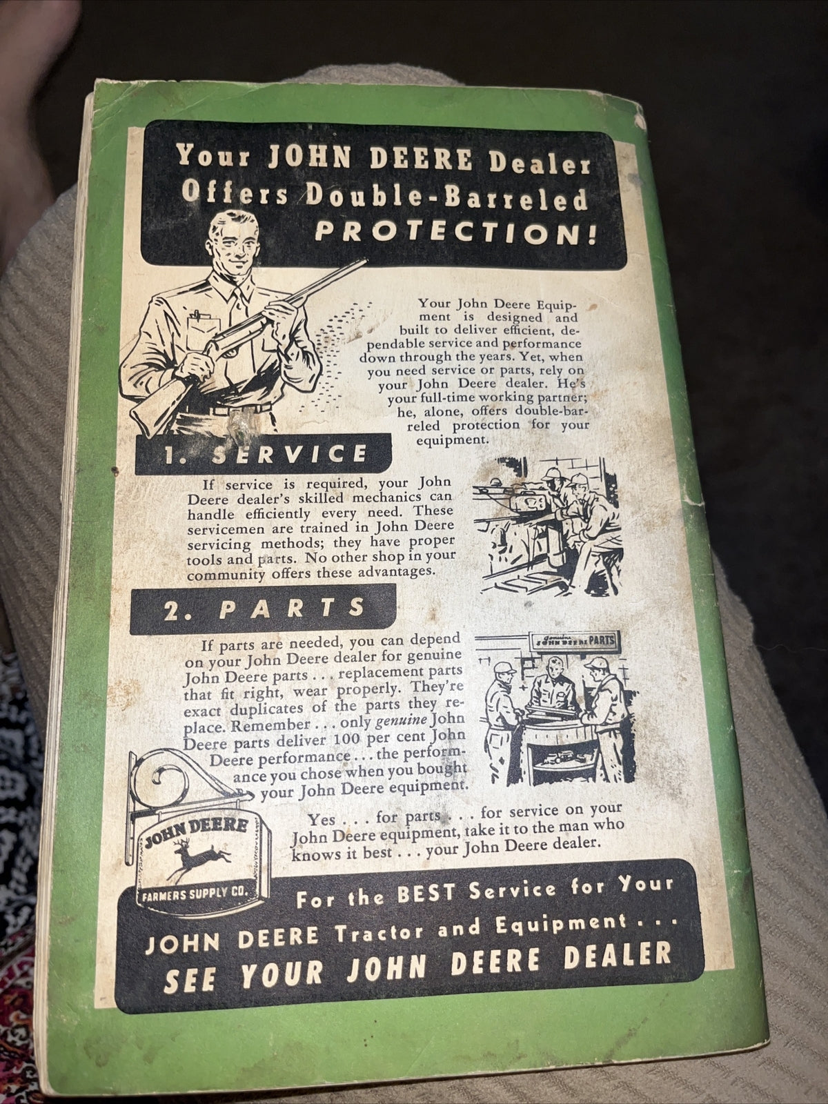Vtg John Deere Unit Planter cotton & Corn No. 23B Rear Mounted Operator's Manual