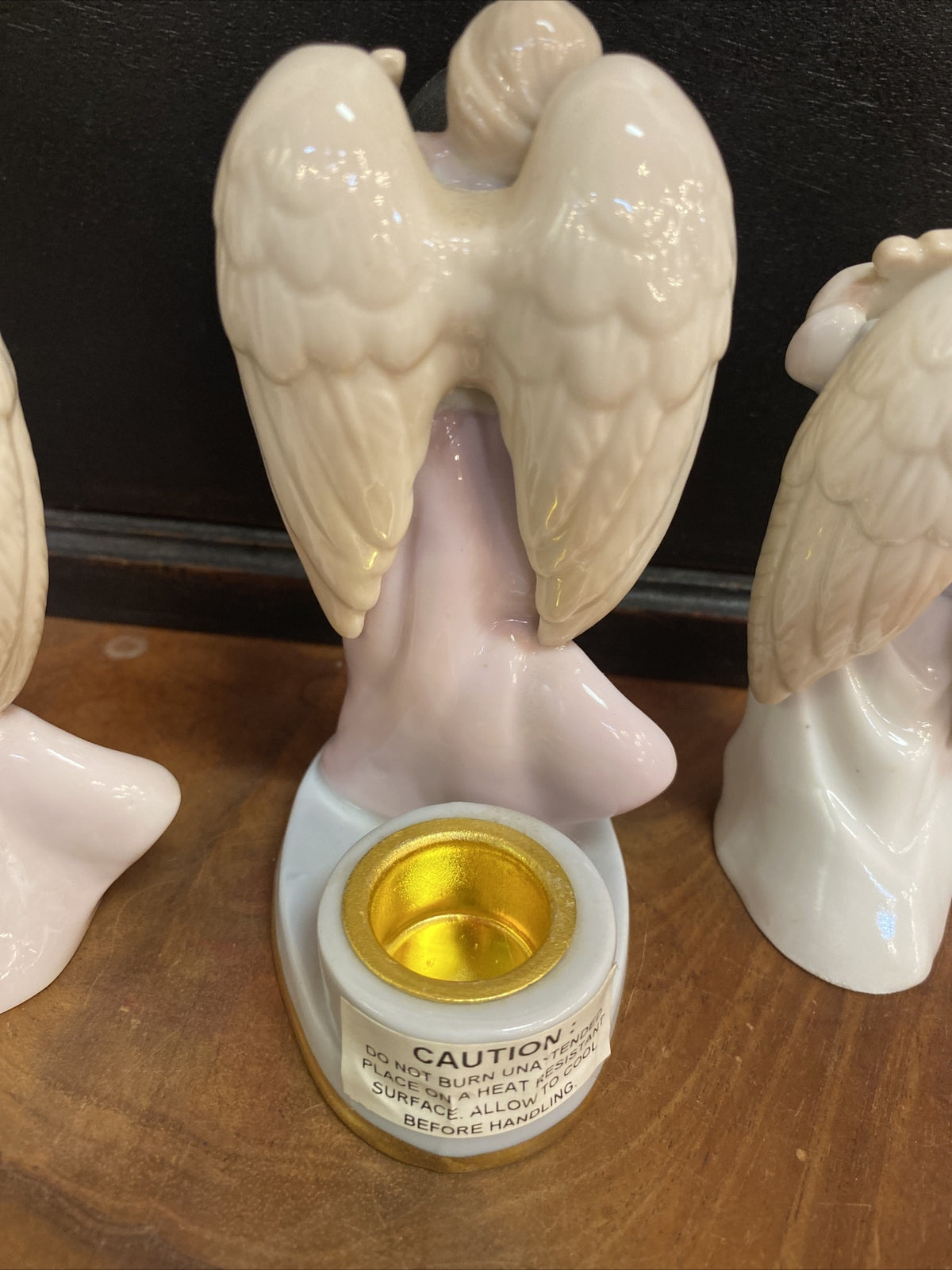 Lot of 3 RUSS BERRIE Winged Angel Playing Lyre 4.25" Figurine  15475