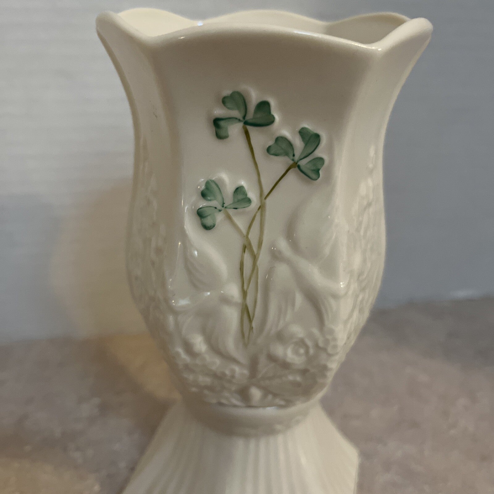 🍀BELLEEK Porcelain Tea light Votive Candle Holder With Shade Fairy Light Lamp