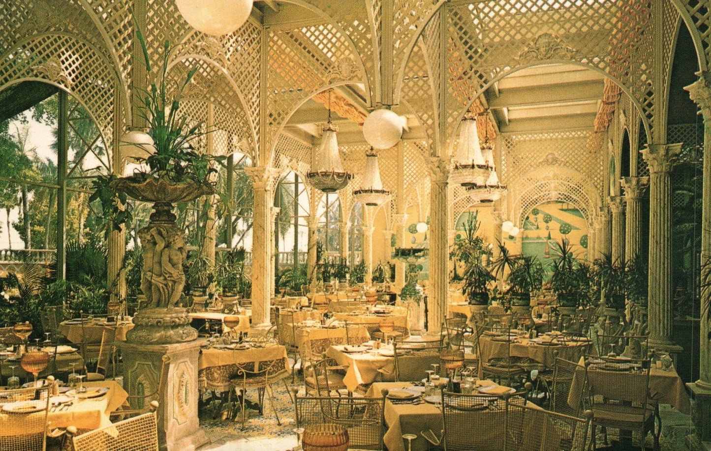 Interior View Dining Room Baumgardners Clearwater Florida FL Postcard