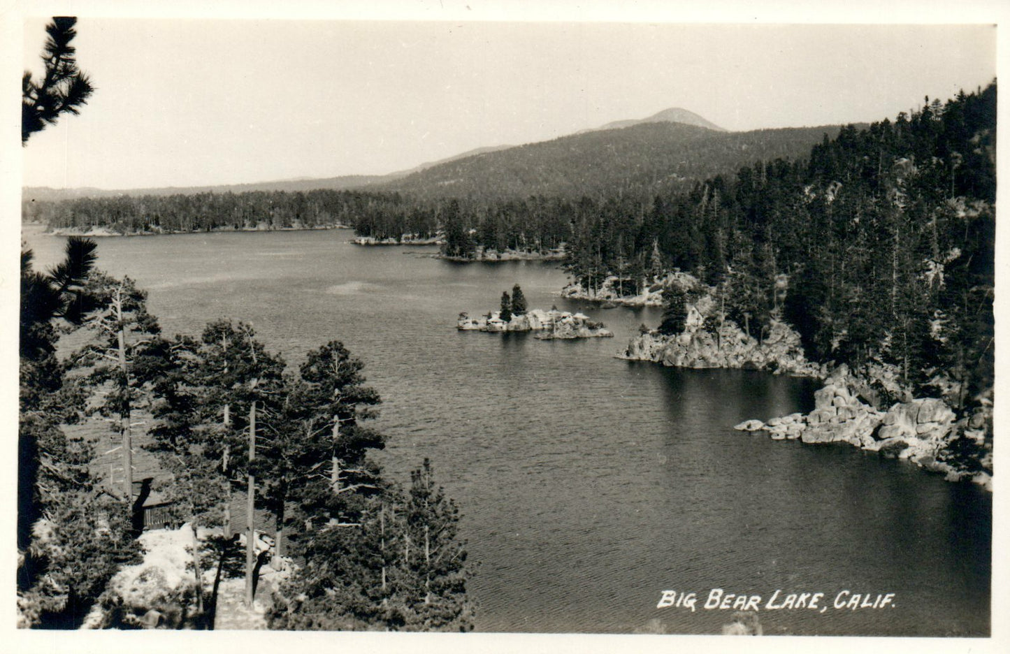 Real Photo Big Bear Lake CA Cali California Vintage Postcard