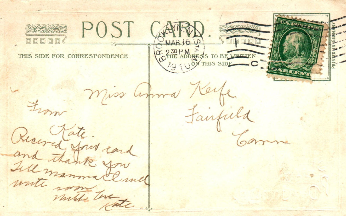 1910 Winsch St Patrick's Day Irish Ireland At Cappaquin Co Waterford