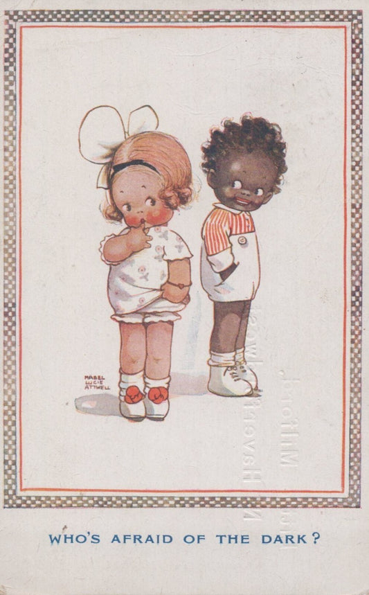 Who's Afraid of the Dark? Girl & Boy MLA Artist Signed Mabel Lucie Attwell 74422