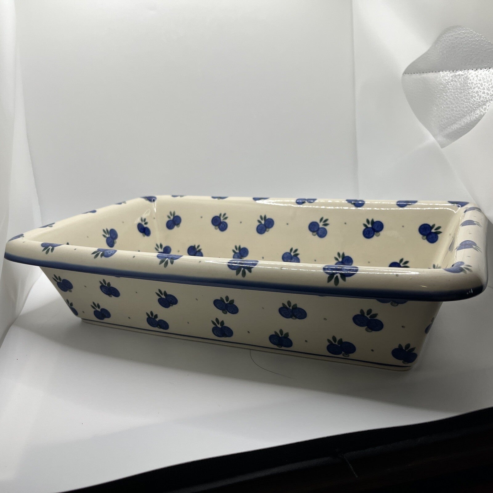 Wild Blueberry Polish Pottery Loaf Baker 14” X 8”