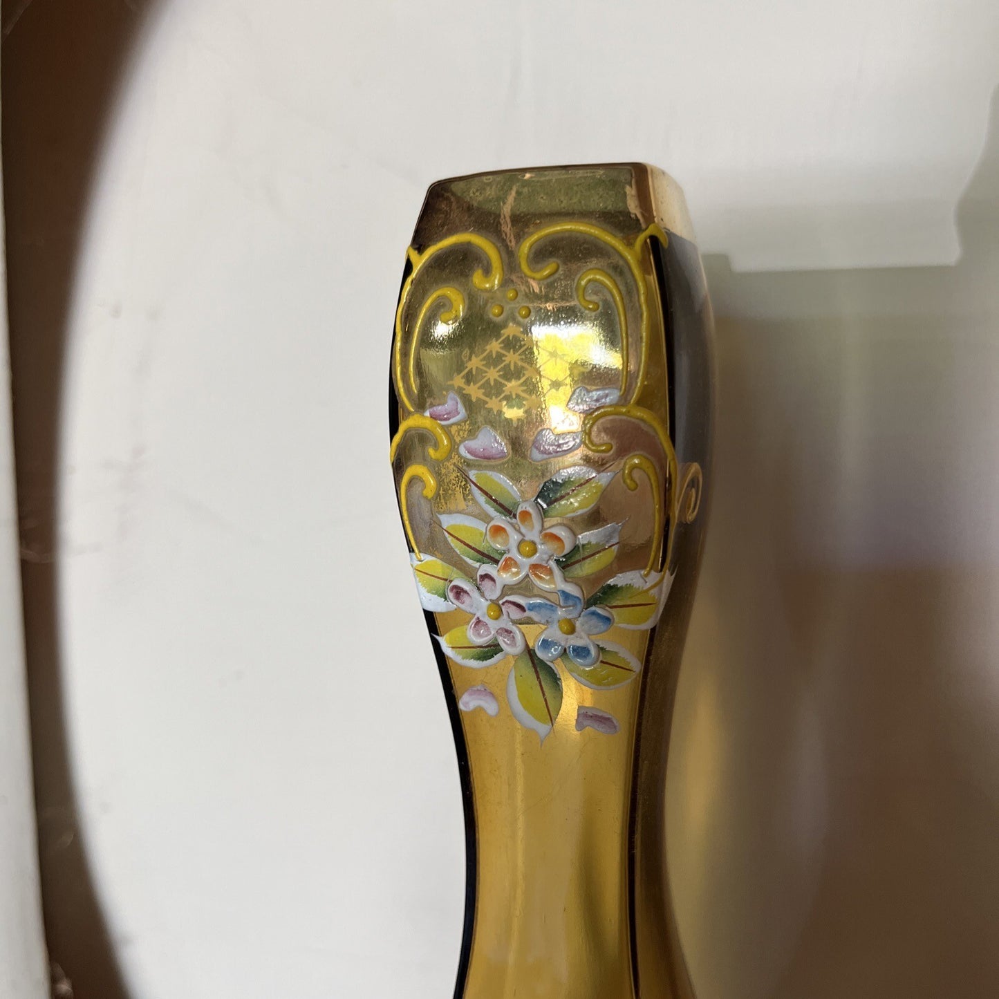 Vintage Moser Czech Glass Bohemian Fluted Vase