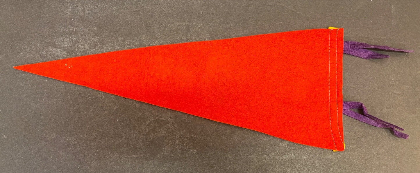 1940's Vintage Medaryville Indiana Red Medium Pennant Flag 17 X 7 FELT