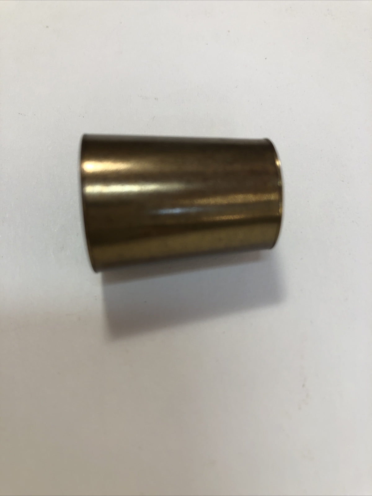 SINGLE ANTIQUE MID-CENTURY BRASS HARDWARE FURNITURE FOOT TUBE COVER SALVAGE