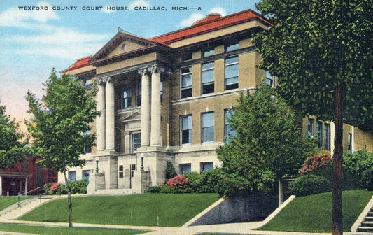 Wexford County Court House  in Cadillac MI Michigan Postcard