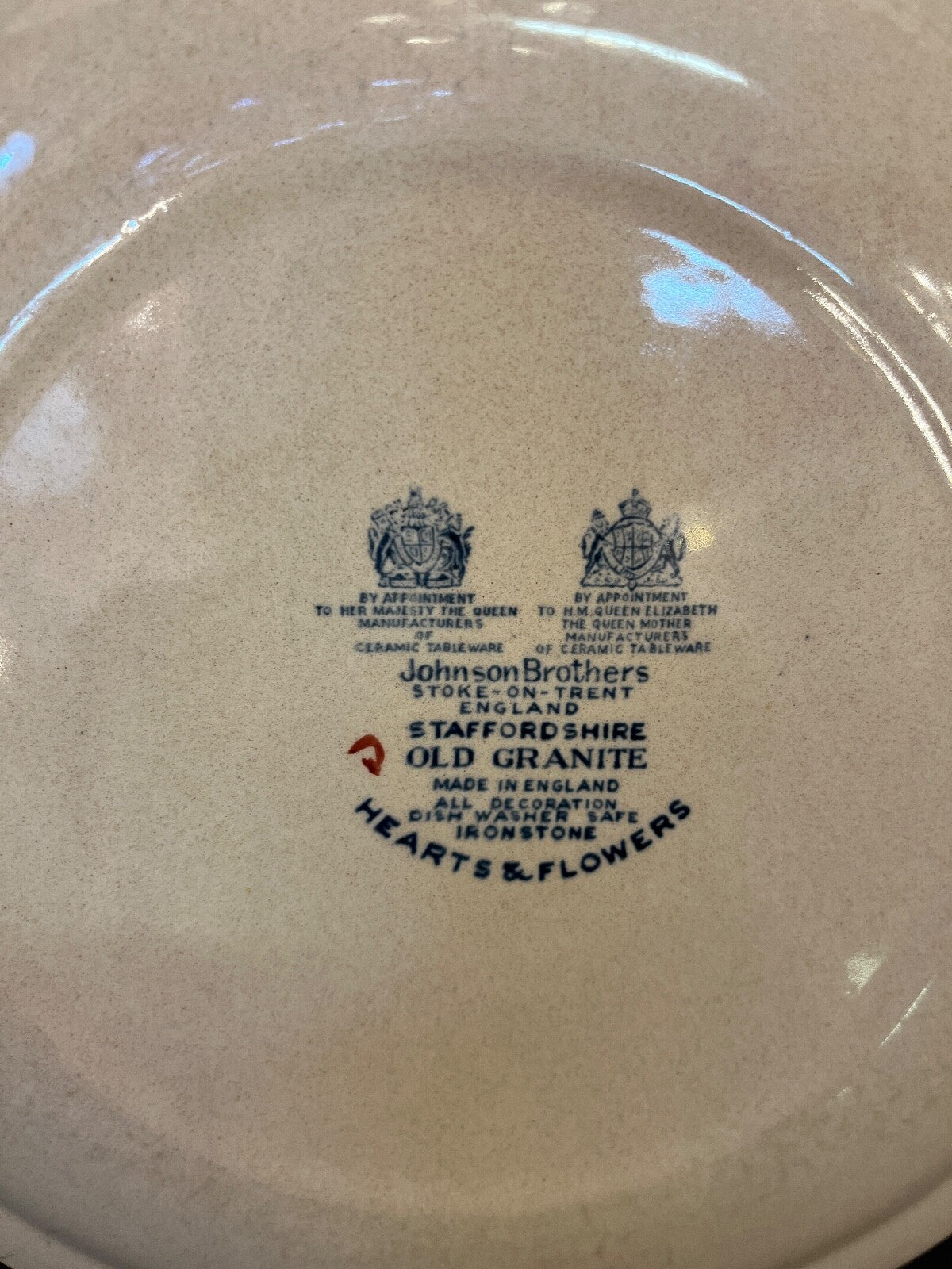 10" DINNER Plate Johnson Brothers Staffordshire Hearts Flowers Old Granite