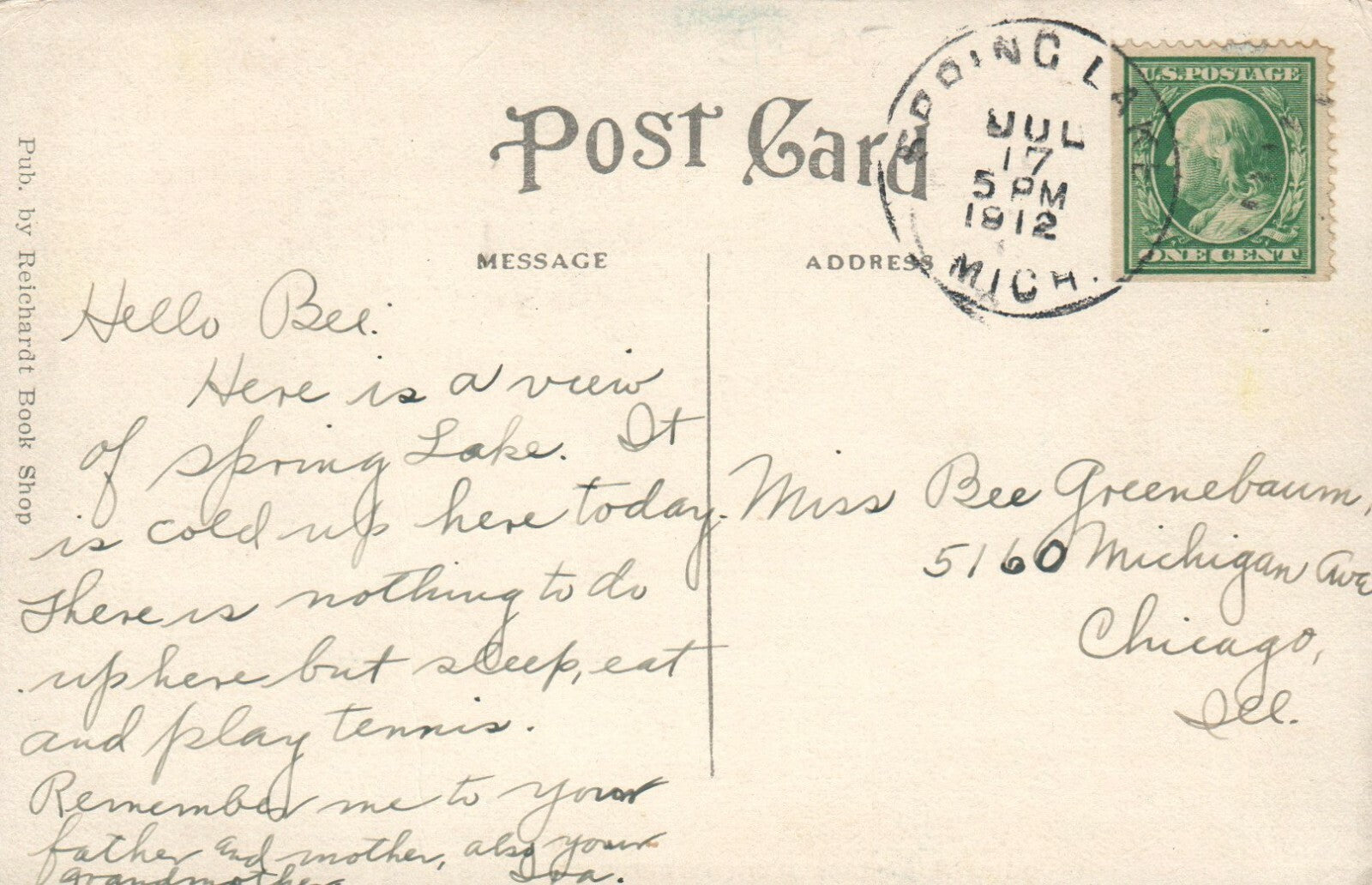 Woodland Terrace from Arbutus Banks, Spring Lake Mich Mi Michigan Postcard