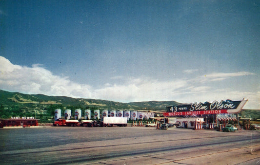 World's Largest Gas station Slim Olson Salt Lake City Utah UT Advertising Oil