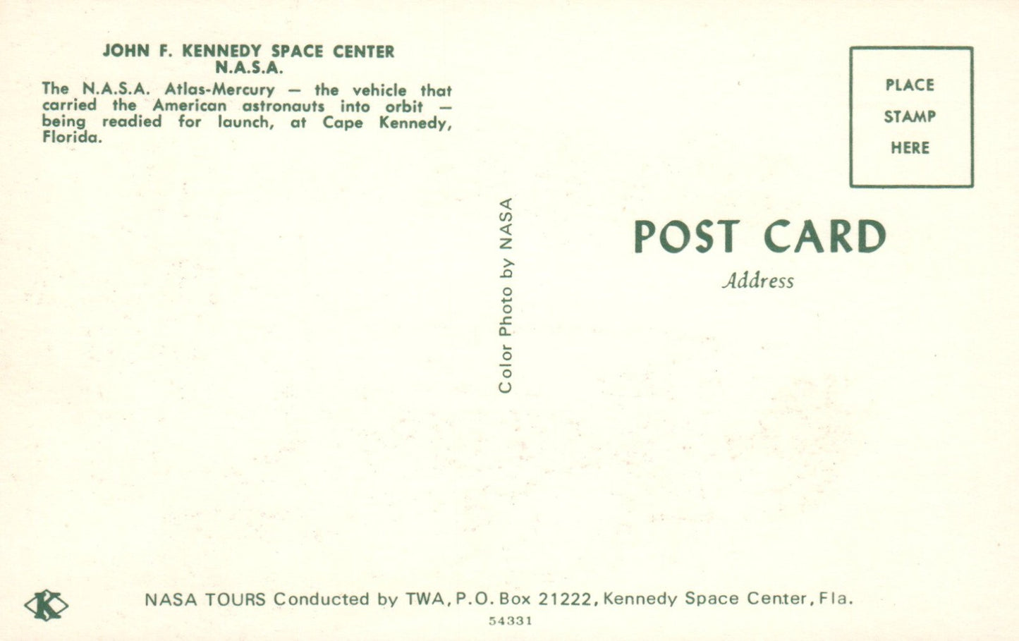 John F Kennedy Space Center NASA Atlas-Mercury being readied for launch Florida