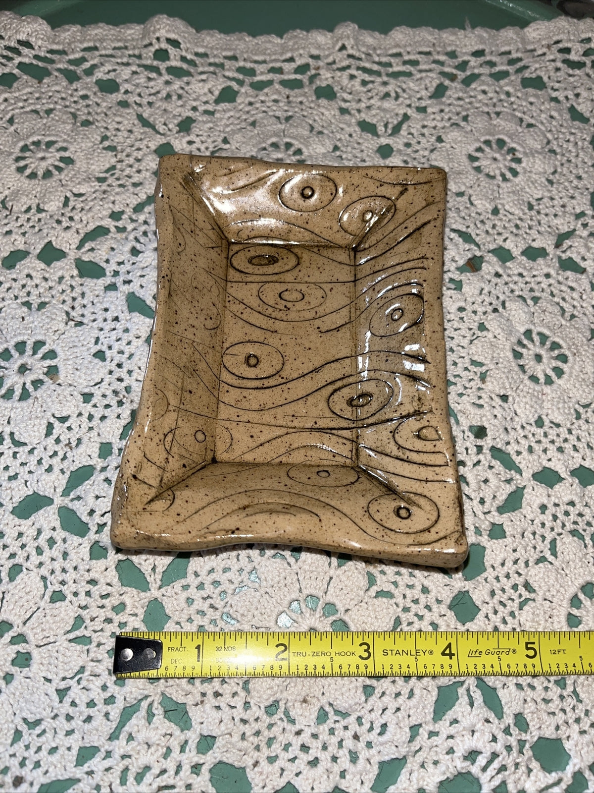 Studio Art Pottery Trinket Dish / Soap Dish USA Made 5.25”