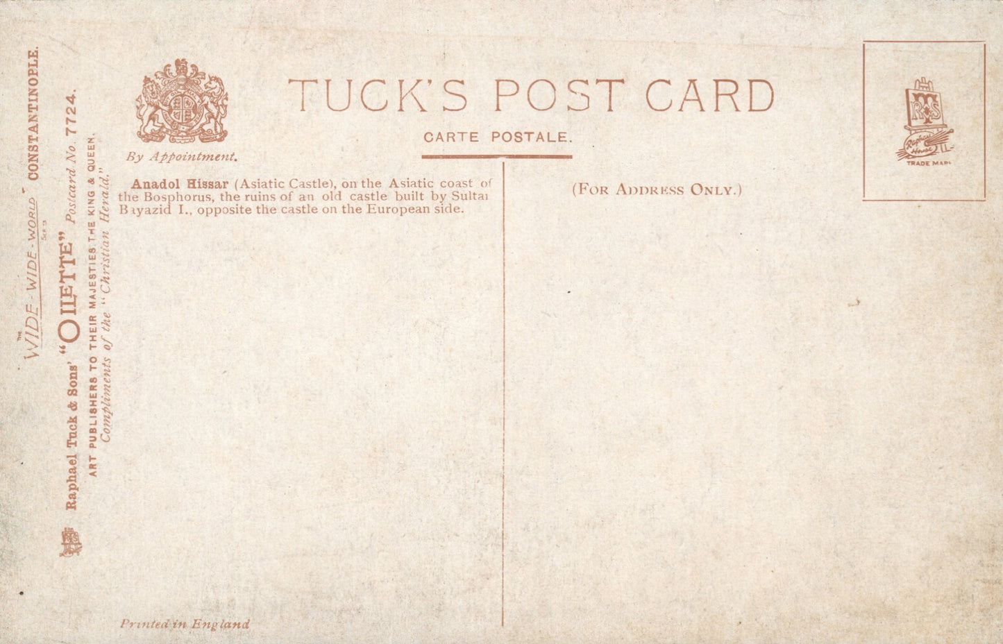 Harbor Ships Tower Vintage Tucks Postcard