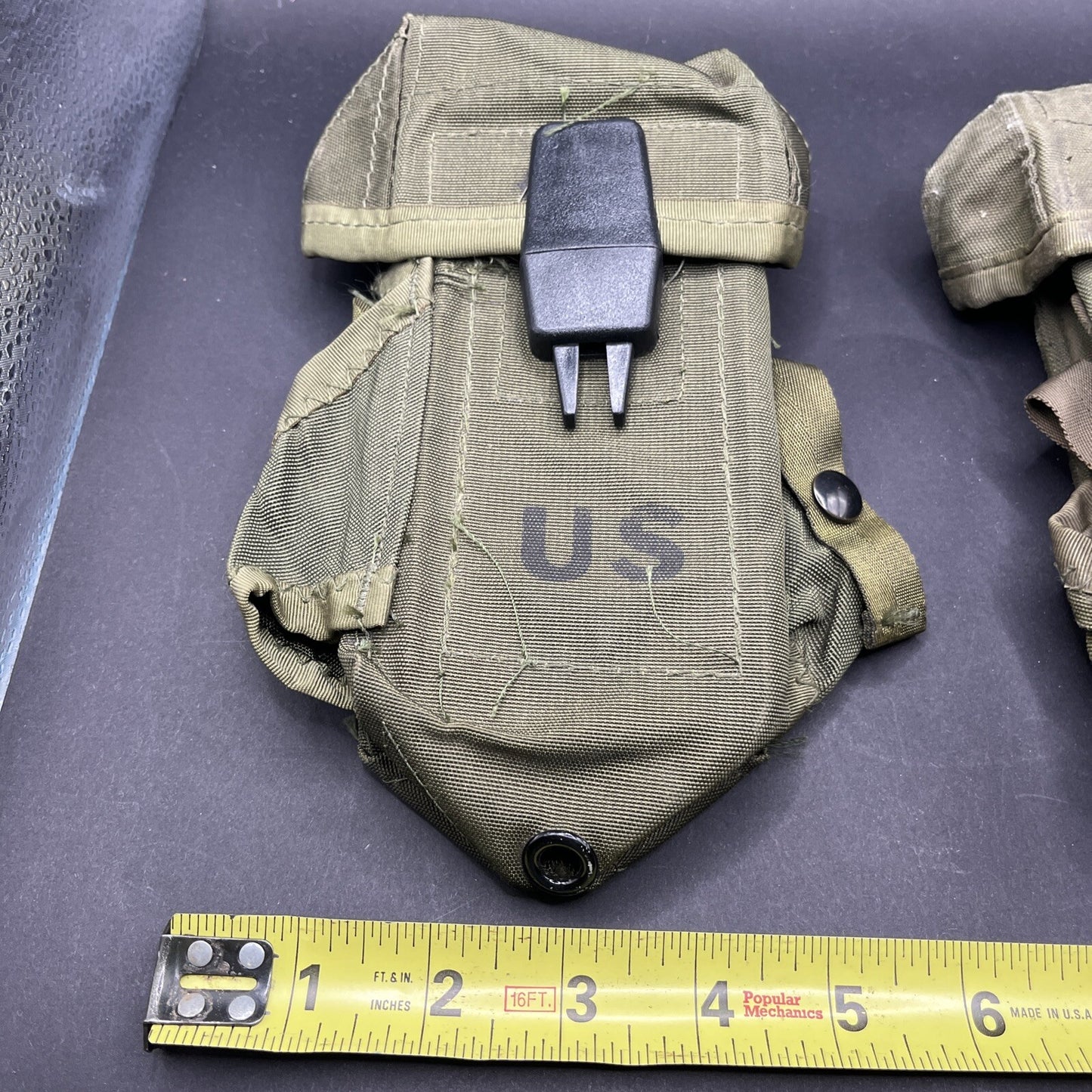 US Military Ammo Pouch Case Small Arms Canvas w/ Alice Clips Lot Of 2