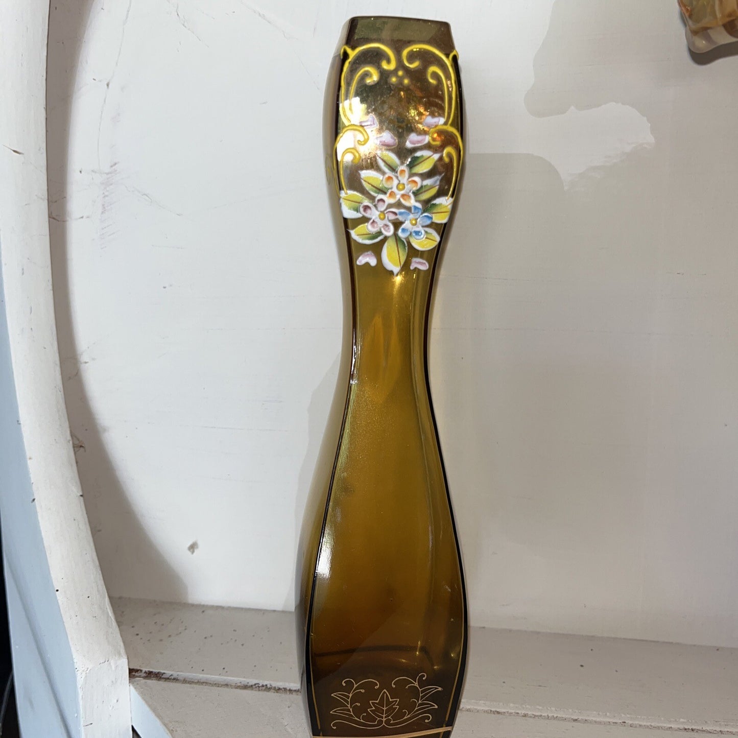 Vintage Moser Czech Glass Bohemian Fluted Vase