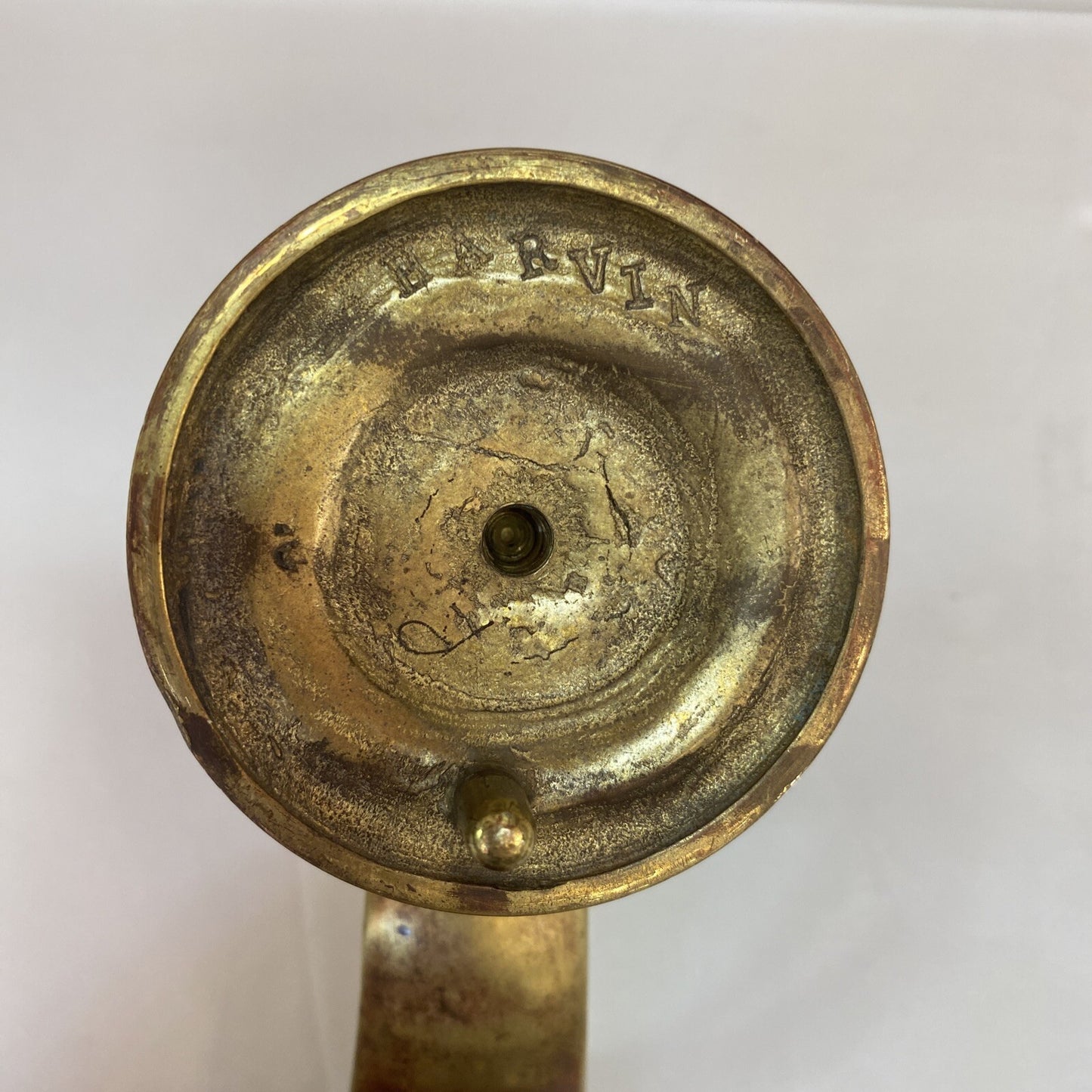 3 PC Vintage Sold Brass Harvin Door Knocker 8.5" TALL with Patina