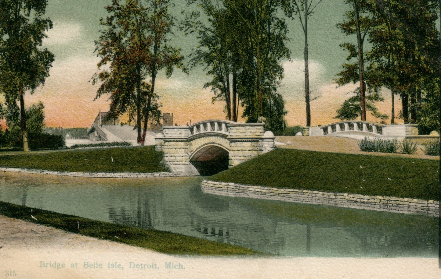 315 Bridge Belle Isle Detroit MI Michigan Postcard