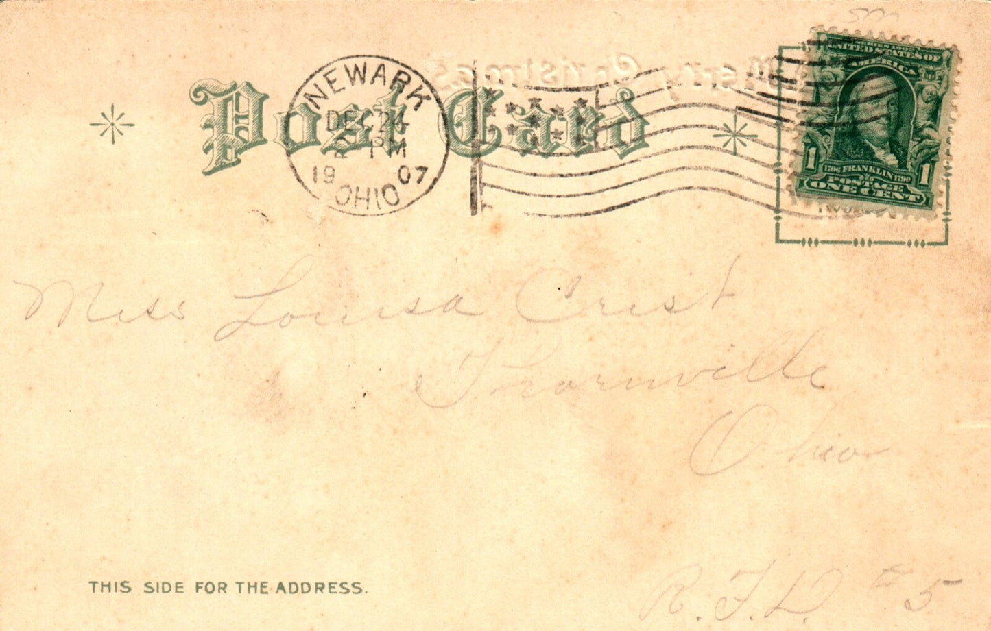 John Winsch Silk A Merry Christmas Boughs of Holly Vintage Postcard