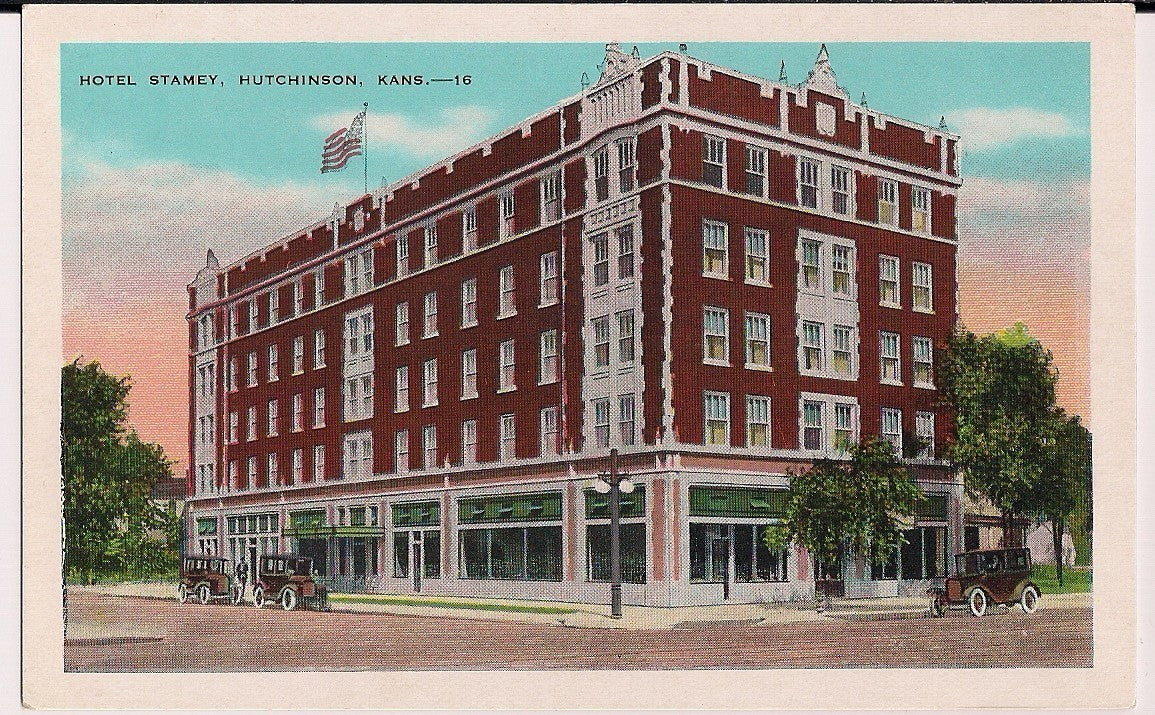Hotel Stamey Hutchinson Kansas KS Postcard