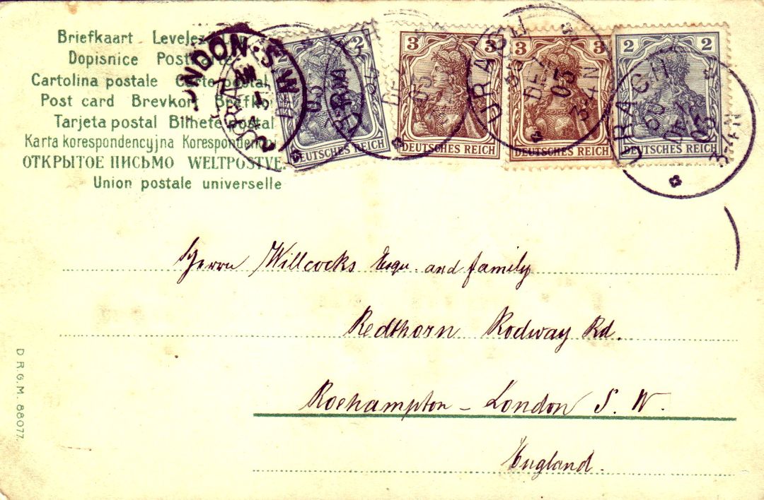 Herzichen Gluckwunsch HTL Hold to the Light postcard