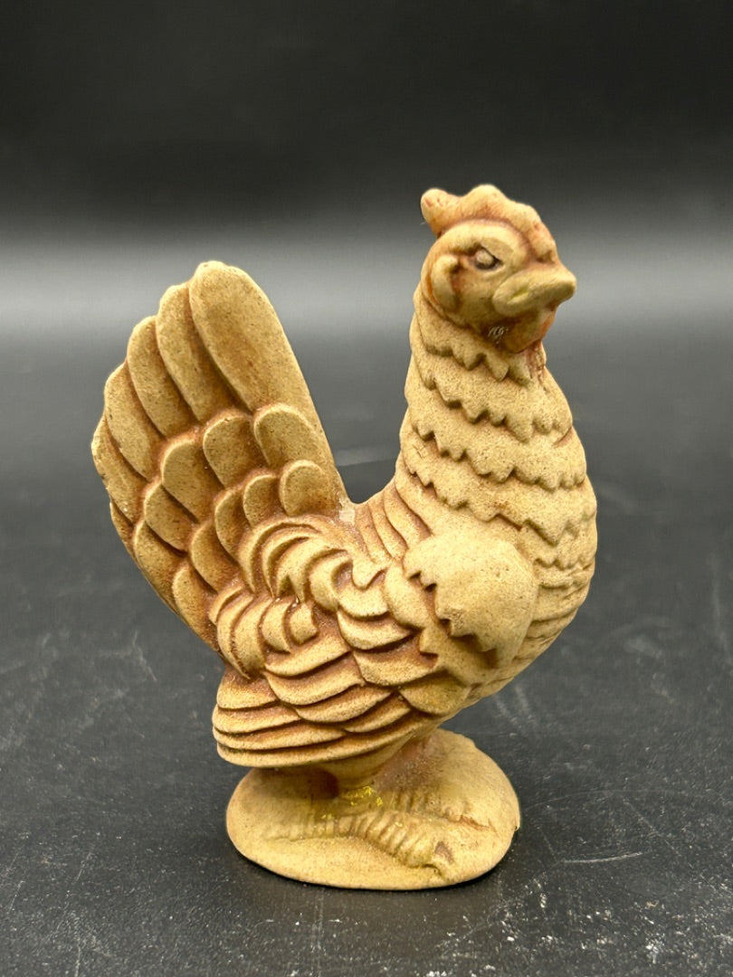 carved wood chicken