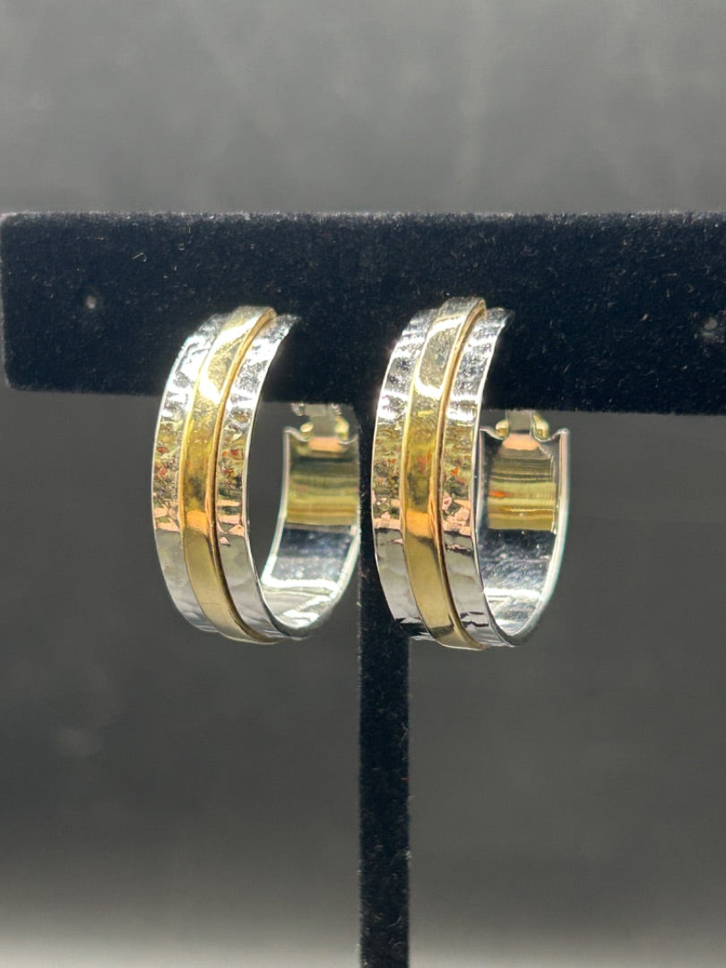 Gold Silver hoop Clip Earrings